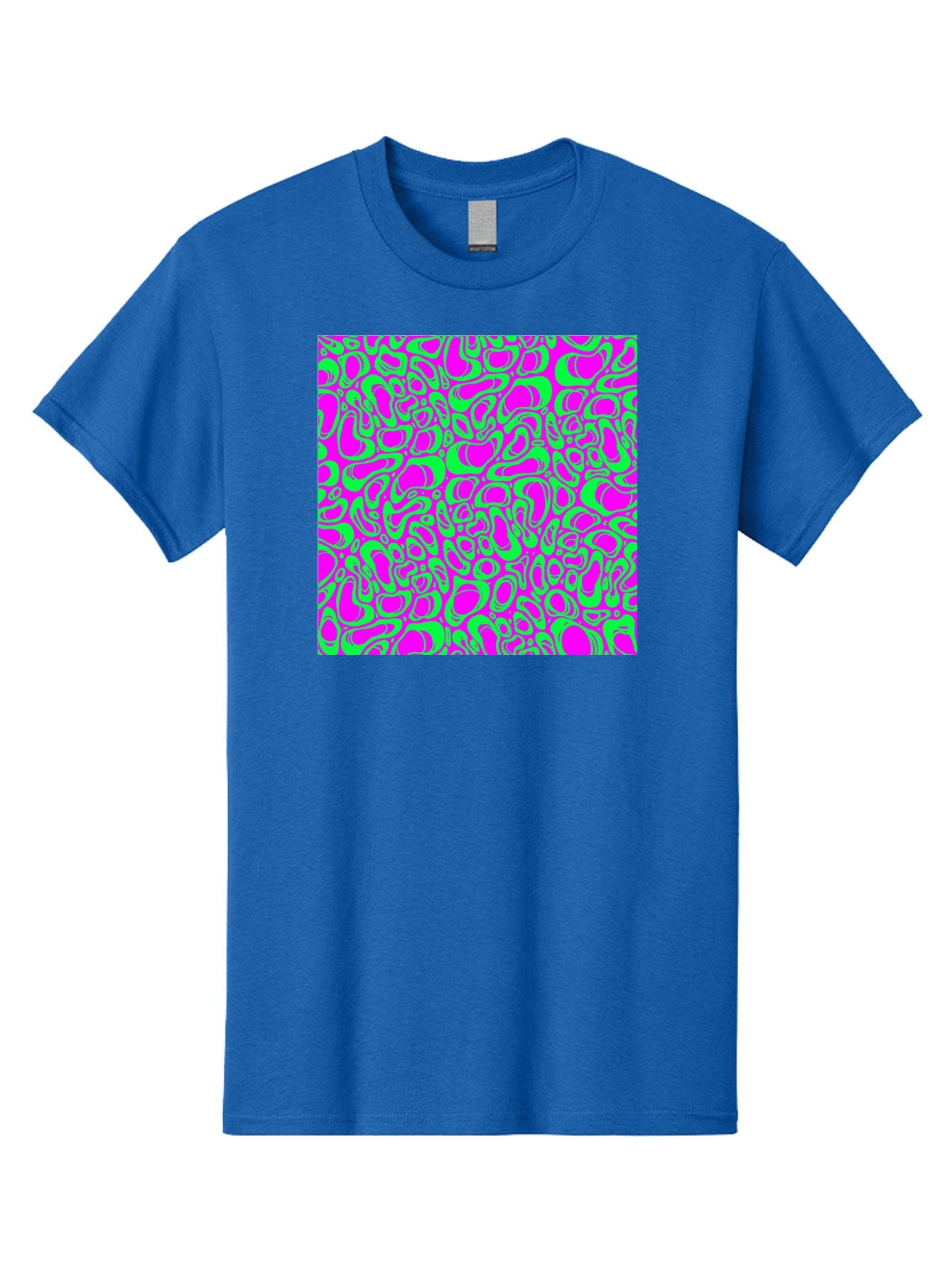 Magenta-And-Green-Pattern Men'S Graphic Tee, 100% Cotton, Comfortable Casual Summer Wear, Machine Washable, Leopard Print Pattern, Animal Print Design, Vibrant Colors, Bold Fashion Statement, Abstract Texture, Colorful Graphic Aac404 5