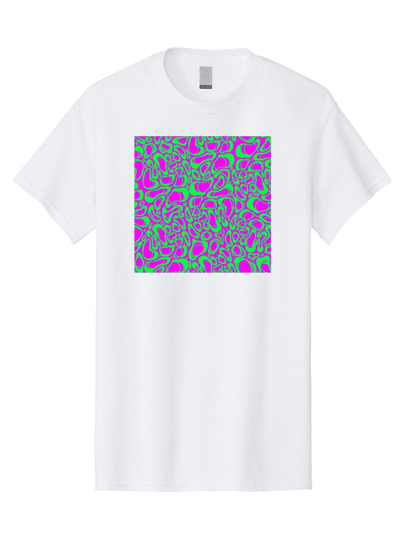 Magenta-And-Green-Pattern Men'S Graphic Tee, 100% Cotton, Comfortable Casual Summer Wear, Machine Washable, Leopard Print Pattern, Animal Print Design, Vibrant Colors, Bold Fashion Statement, Abstract Texture, Colorful Graphic Aac404 12