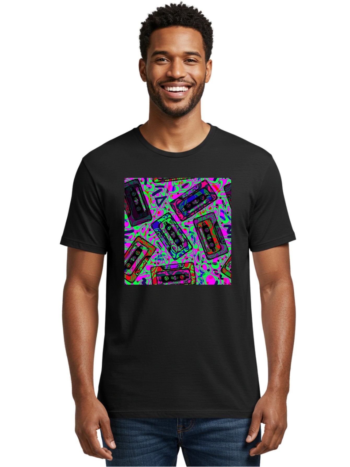 Mix-Tape Men'S Graphic Tee, 100% Cotton, Comfortable Casual Summer Wear, Machine Washable, Mix Tape Cassettes, Retro Music, Vintage Technology, Nostalgic Vibes, 80S And 90S Style, Cassette Tapes, Music Lover, Hipster Culture, Colorful Design Aac406 25