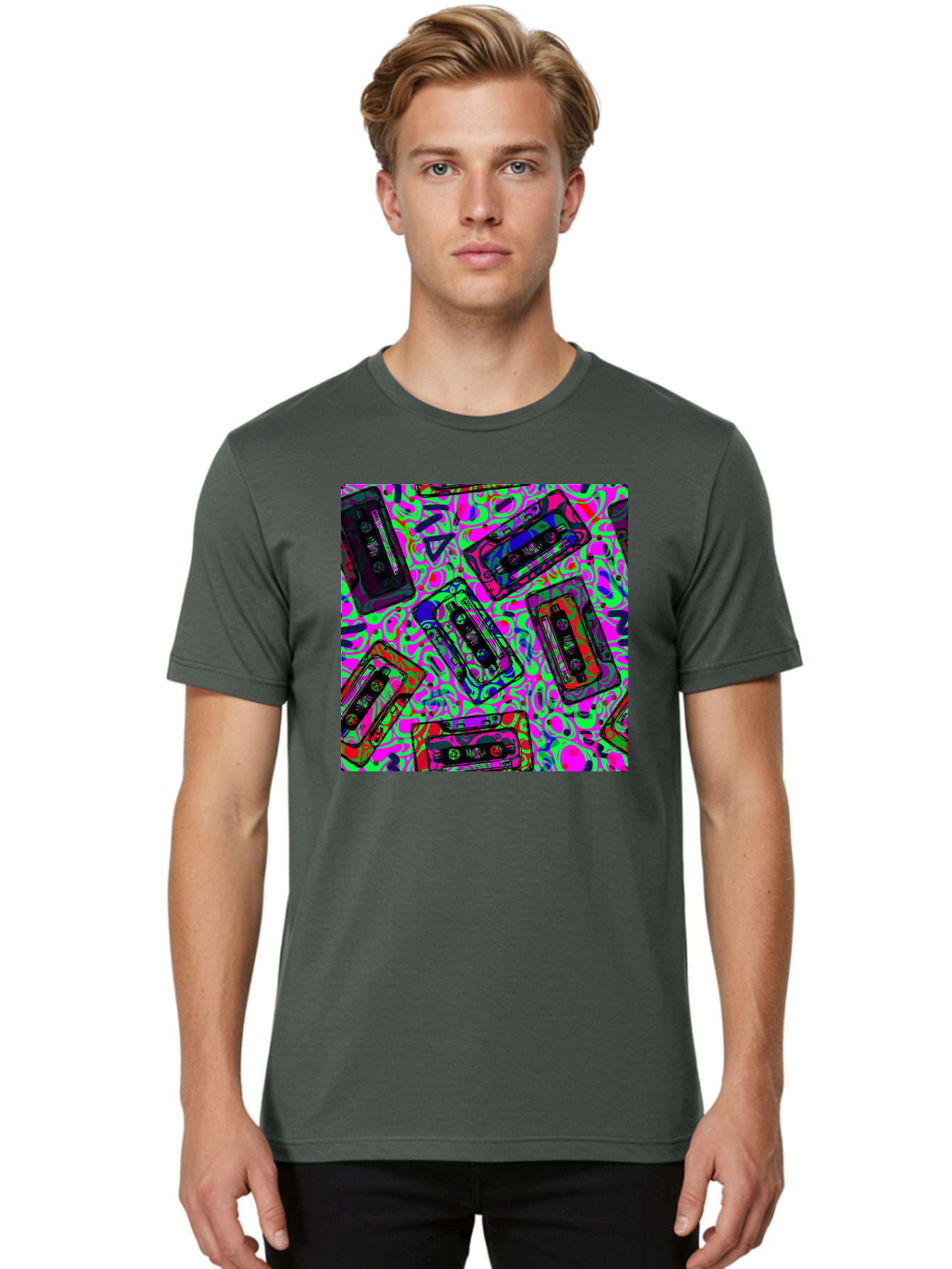 Mix-Tape Men'S Graphic Tee, 100% Cotton, Comfortable Casual Summer Wear, Machine Washable, Mix Tape Cassettes, Retro Music, Vintage Technology, Nostalgic Vibes, 80S And 90S Style, Cassette Tapes, Music Lover, Hipster Culture, Colorful Design Aac406 8