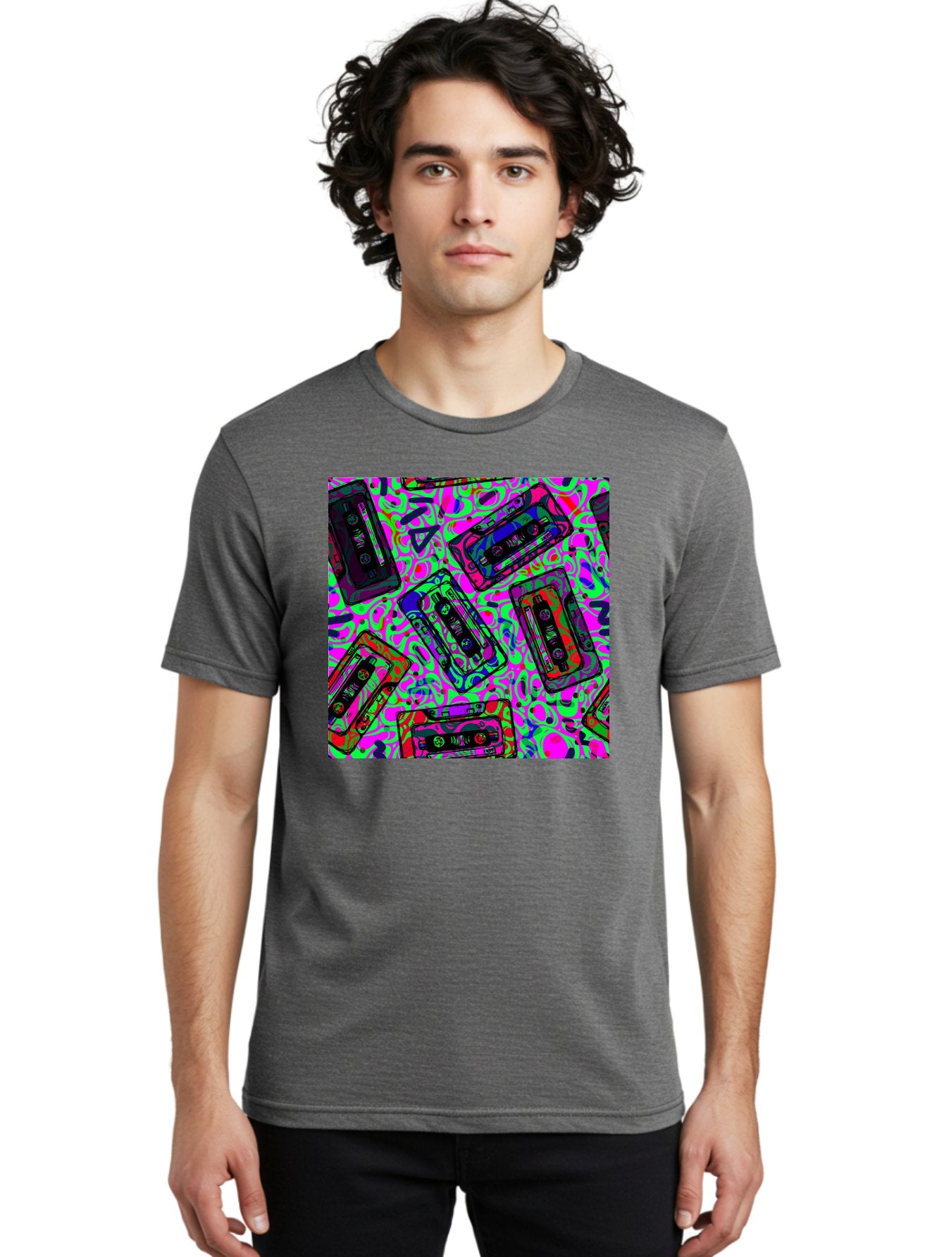 Mix-Tape Men'S Graphic Tee, 100% Cotton, Comfortable Casual Summer Wear, Machine Washable, Mix Tape Cassettes, Retro Music, Vintage Technology, Nostalgic Vibes, 80S And 90S Style, Cassette Tapes, Music Lover, Hipster Culture, Colorful Design Aac406 23