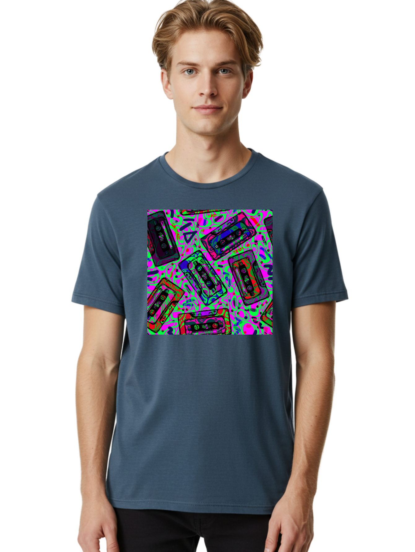 Mix-Tape Men'S Graphic Tee, 100% Cotton, Comfortable Casual Summer Wear, Machine Washable, Mix Tape Cassettes, Retro Music, Vintage Technology, Nostalgic Vibes, 80S And 90S Style, Cassette Tapes, Music Lover, Hipster Culture, Colorful Design Aac406 6