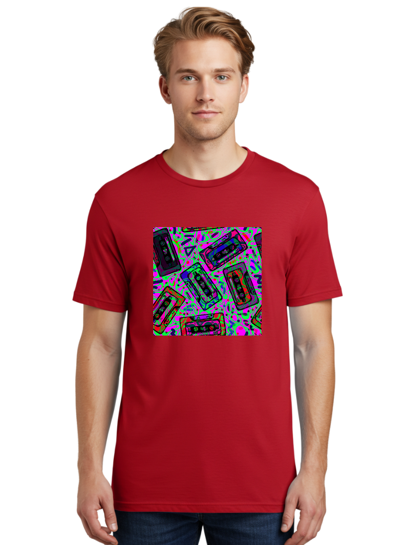 Mix-Tape Men'S Graphic Tee, 100% Cotton, Comfortable Casual Summer Wear, Machine Washable, Mix Tape Cassettes, Retro Music, Vintage Technology, Nostalgic Vibes, 80S And 90S Style, Cassette Tapes, Music Lover, Hipster Culture, Colorful Design Aac406 30