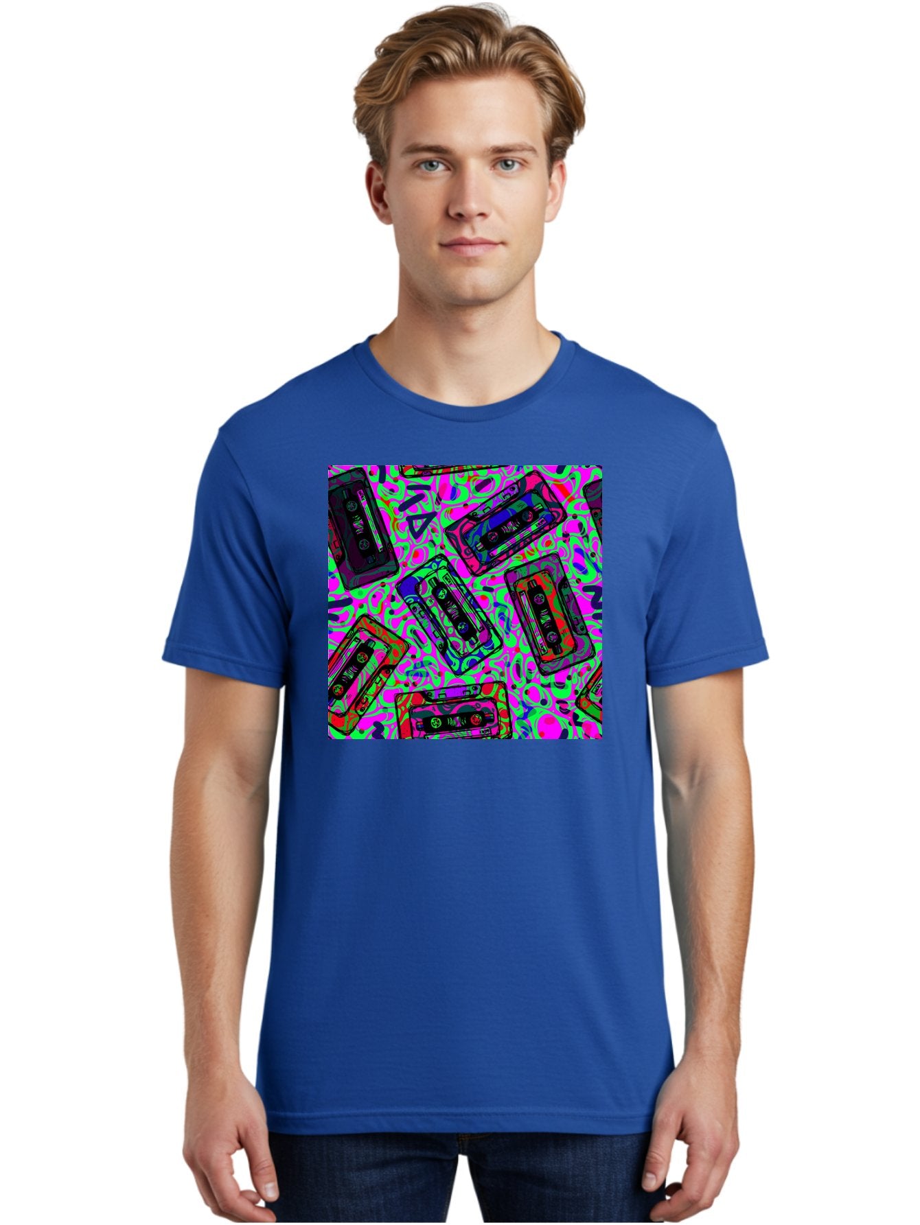 Mix-Tape Men'S Graphic Tee, 100% Cotton, Comfortable Casual Summer Wear, Machine Washable, Mix Tape Cassettes, Retro Music, Vintage Technology, Nostalgic Vibes, 80S And 90S Style, Cassette Tapes, Music Lover, Hipster Culture, Colorful Design Aac406 22