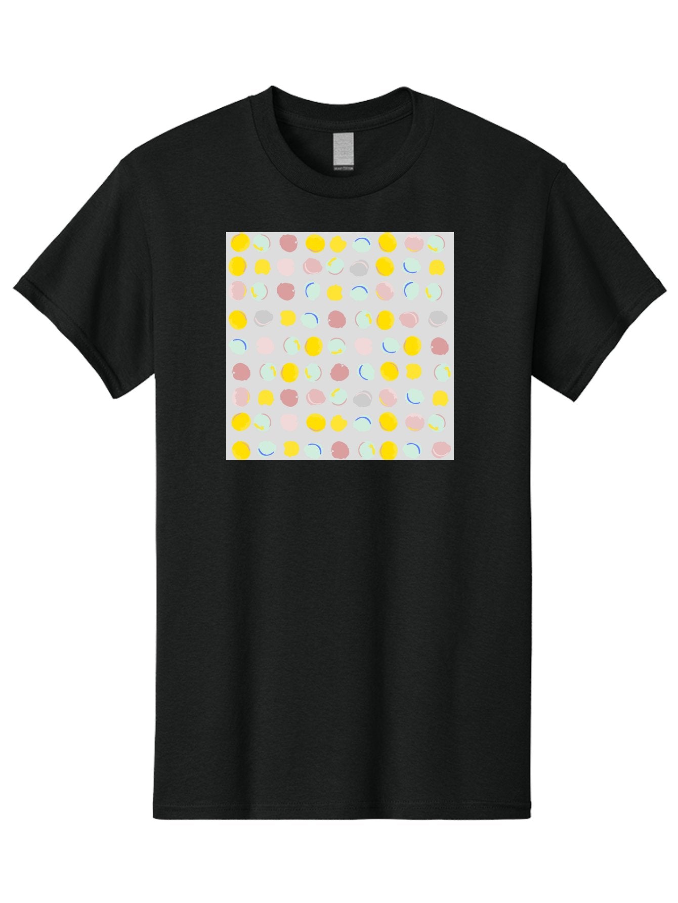 Pastel-Polka-Dots Men'S Graphic Tee, 100% Cotton, Comfortable Casual Summer Wear, Machine Washable, Pastel Colors, Abstract Design, Geometric Pattern, Colorful Dots, Creative Art, Decorative Background, Modern Style, Artistic Expression, Aac410 10