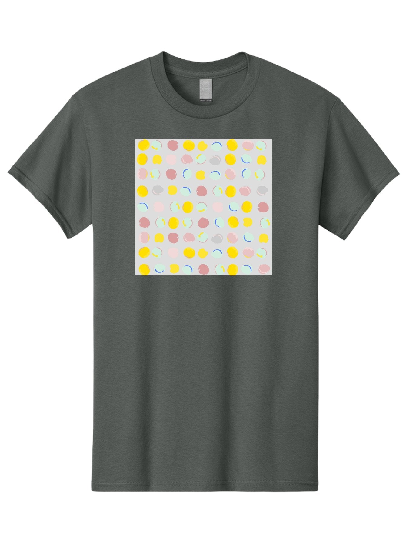 Pastel-Polka-Dots Men'S Graphic Tee, 100% Cotton, Comfortable Casual Summer Wear, Machine Washable, Pastel Colors, Abstract Design, Geometric Pattern, Colorful Dots, Creative Art, Decorative Background, Modern Style, Artistic Expression, Aac410 9
