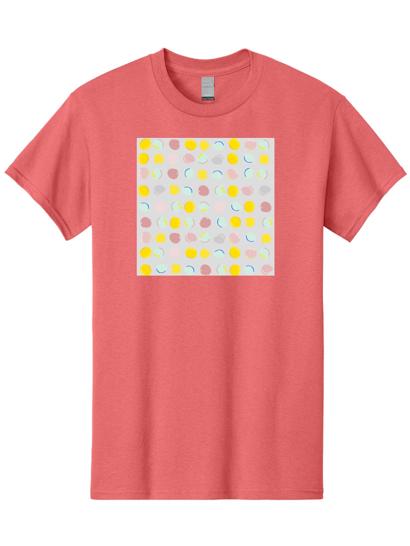 Pastel-Polka-Dots Men'S Graphic Tee, 100% Cotton, Comfortable Casual Summer Wear, Machine Washable, Pastel Colors, Abstract Design, Geometric Pattern, Colorful Dots, Creative Art, Decorative Background, Modern Style, Artistic Expression, Aac410 11