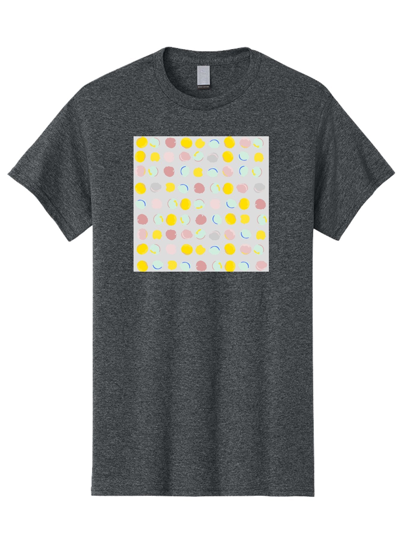 Pastel-Polka-Dots Men'S Graphic Tee, 100% Cotton, Comfortable Casual Summer Wear, Machine Washable, Pastel Colors, Abstract Design, Geometric Pattern, Colorful Dots, Creative Art, Decorative Background, Modern Style, Artistic Expression, Aac410 13