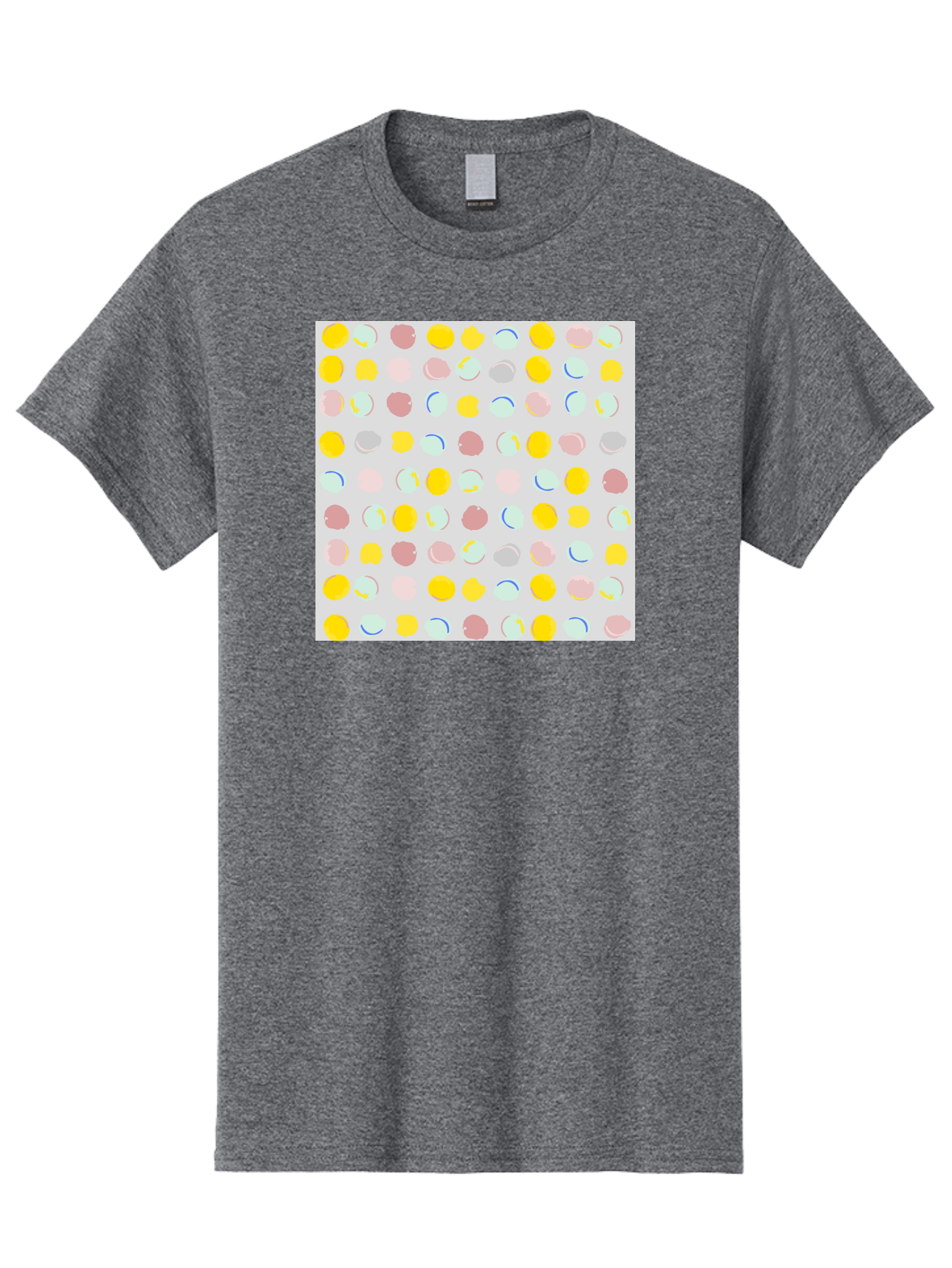Pastel-Polka-Dots Men'S Graphic Tee, 100% Cotton, Comfortable Casual Summer Wear, Machine Washable, Pastel Colors, Abstract Design, Geometric Pattern, Colorful Dots, Creative Art, Decorative Background, Modern Style, Artistic Expression, Aac410 3