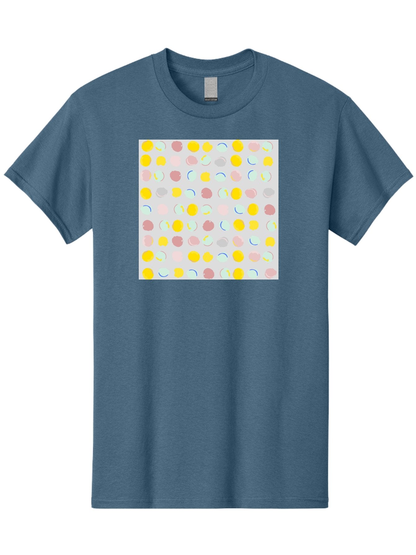 Pastel-Polka-Dots Men'S Graphic Tee, 100% Cotton, Comfortable Casual Summer Wear, Machine Washable, Pastel Colors, Abstract Design, Geometric Pattern, Colorful Dots, Creative Art, Decorative Background, Modern Style, Artistic Expression, Aac410 4
