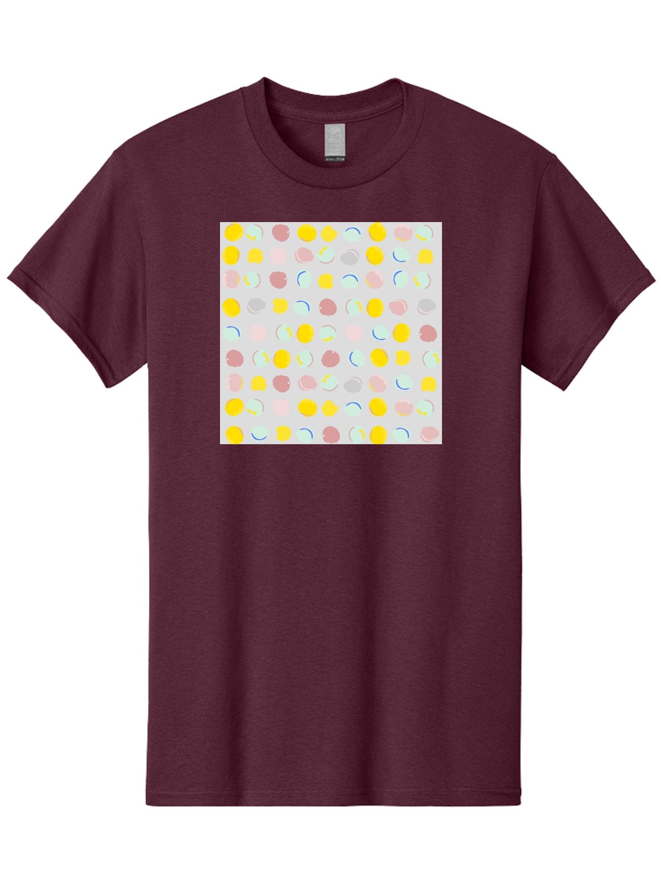 Pastel-Polka-Dots Men'S Graphic Tee, 100% Cotton, Comfortable Casual Summer Wear, Machine Washable, Pastel Colors, Abstract Design, Geometric Pattern, Colorful Dots, Creative Art, Decorative Background, Modern Style, Artistic Expression, Aac410