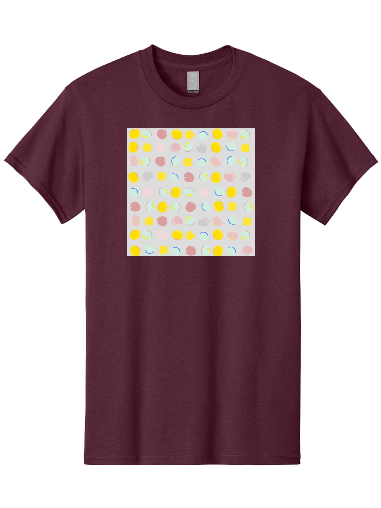Pastel-Polka-Dots Men'S Graphic Tee, 100% Cotton, Comfortable Casual Summer Wear, Machine Washable, Pastel Colors, Abstract Design, Geometric Pattern, Colorful Dots, Creative Art, Decorative Background, Modern Style, Artistic Expression, Aac410 19