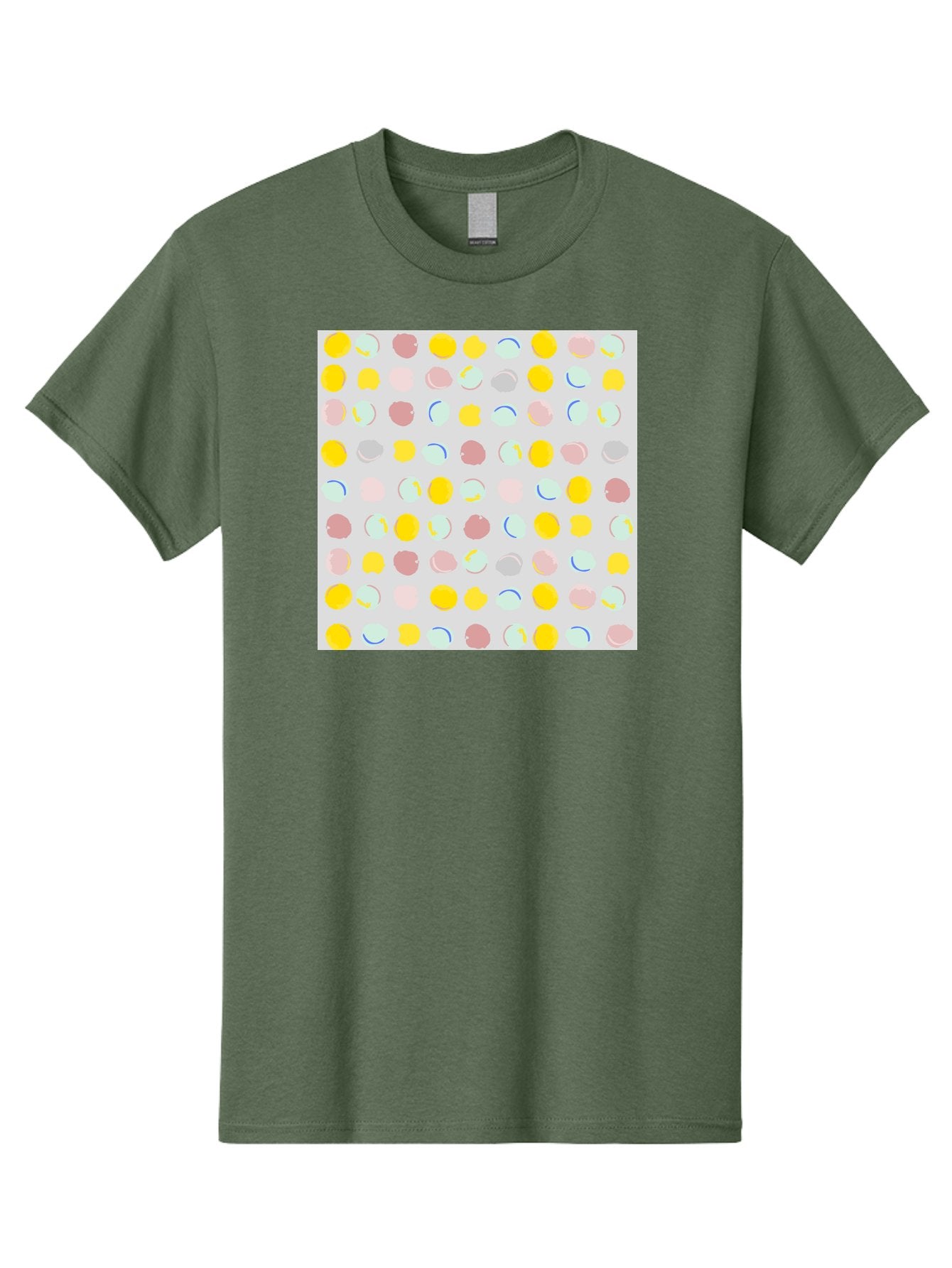Pastel-Polka-Dots Men'S Graphic Tee, 100% Cotton, Comfortable Casual Summer Wear, Machine Washable, Pastel Colors, Abstract Design, Geometric Pattern, Colorful Dots, Creative Art, Decorative Background, Modern Style, Artistic Expression, Aac410 15