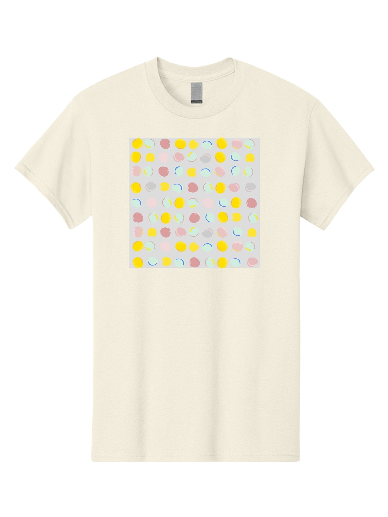 Pastel-Polka-Dots Men'S Graphic Tee, 100% Cotton, Comfortable Casual Summer Wear, Machine Washable, Pastel Colors, Abstract Design, Geometric Pattern, Colorful Dots, Creative Art, Decorative Background, Modern Style, Artistic Expression, Aac410 3