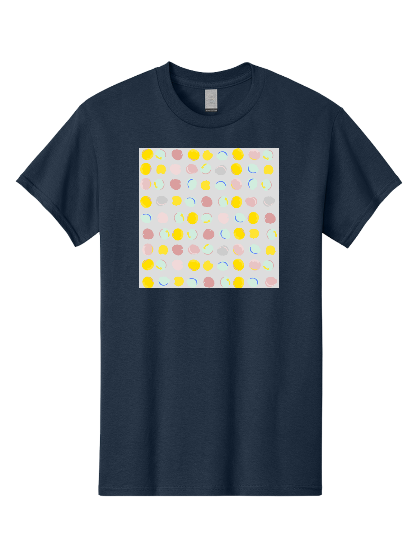 Pastel-Polka-Dots Men'S Graphic Tee, 100% Cotton, Comfortable Casual Summer Wear, Machine Washable, Pastel Colors, Abstract Design, Geometric Pattern, Colorful Dots, Creative Art, Decorative Background, Modern Style, Artistic Expression, Aac410 21