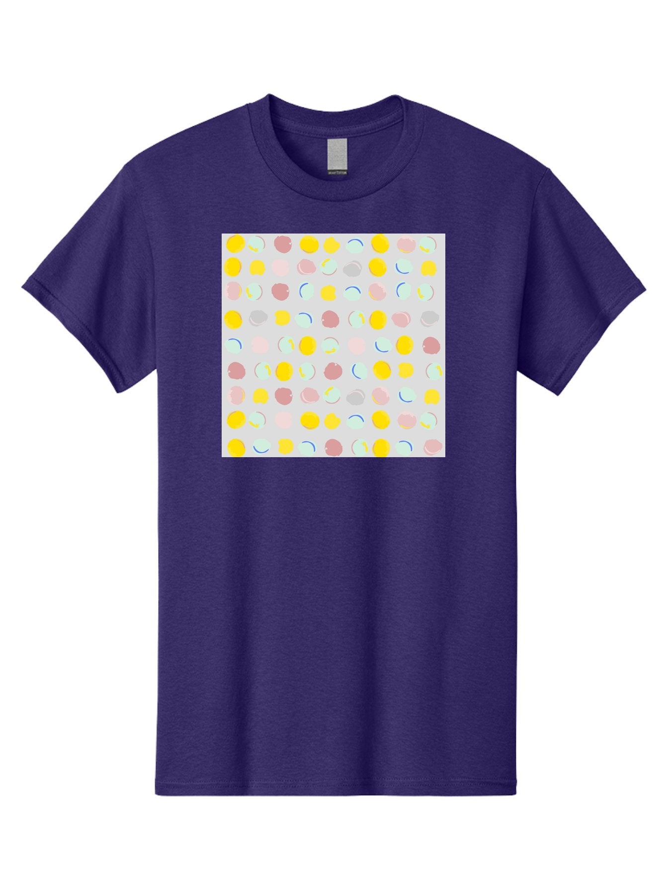 Pastel-Polka-Dots Men'S Graphic Tee, 100% Cotton, Comfortable Casual Summer Wear, Machine Washable, Pastel Colors, Abstract Design, Geometric Pattern, Colorful Dots, Creative Art, Decorative Background, Modern Style, Artistic Expression, Aac410 5