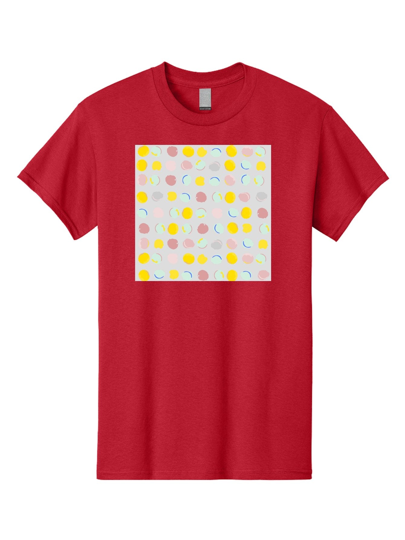 Pastel-Polka-Dots Men'S Graphic Tee, 100% Cotton, Comfortable Casual Summer Wear, Machine Washable, Pastel Colors, Abstract Design, Geometric Pattern, Colorful Dots, Creative Art, Decorative Background, Modern Style, Artistic Expression, Aac410 7