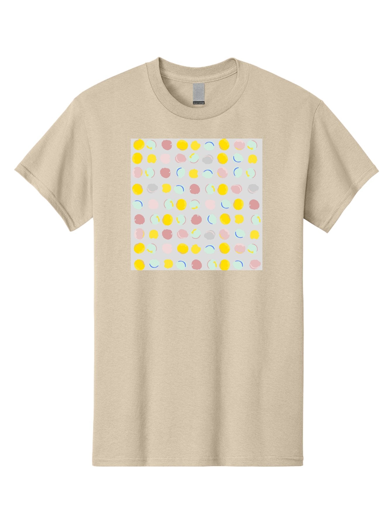 Pastel-Polka-Dots Men'S Graphic Tee, 100% Cotton, Comfortable Casual Summer Wear, Machine Washable, Pastel Colors, Abstract Design, Geometric Pattern, Colorful Dots, Creative Art, Decorative Background, Modern Style, Artistic Expression, Aac410 12