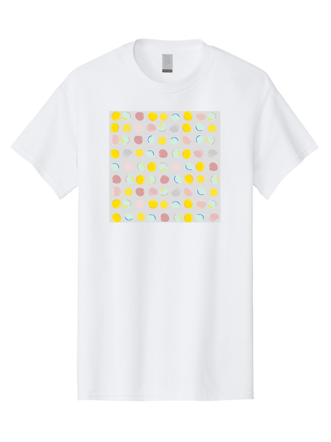 Pastel-Polka-Dots Men'S Graphic Tee, 100% Cotton, Comfortable Casual Summer Wear, Machine Washable, Pastel Colors, Abstract Design, Geometric Pattern, Colorful Dots, Creative Art, Decorative Background, Modern Style, Artistic Expression, Aac410 6