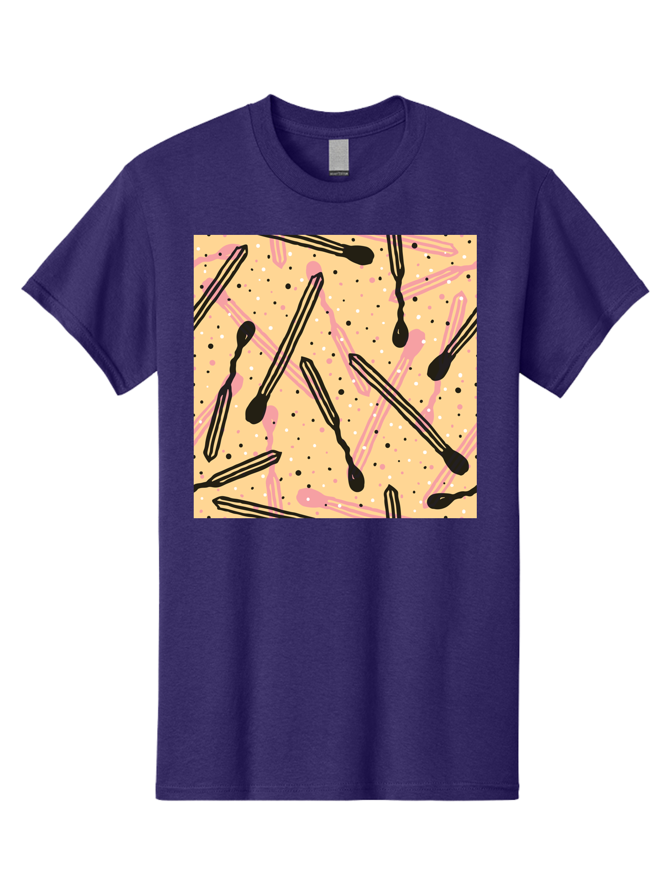 Pipettes Men'S Graphic Tee, 100% Cotton, Comfortable Casual Summer Wear, Machine Washable, Lip Gloss, Makeup, Beauty Products, Cosmetic Design, Abstract Pattern, Trendy Colors, Pink And Black Accents, Yellow Background, Fashion Texture, Aac414 27
