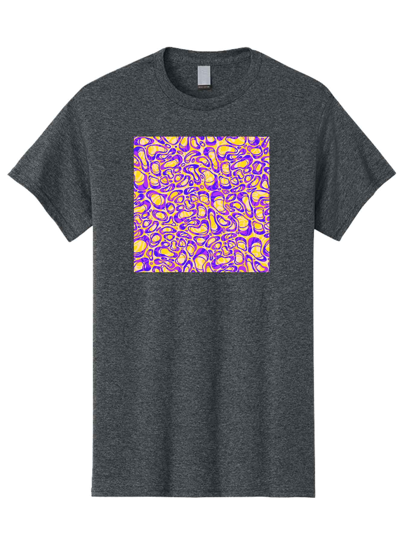 Purple-And-Yellow-Swirl Men'S Graphic Tee, 100% Cotton, Comfortable Casual Summer Wear, Machine Washable, Amethyst And Lemon Swirly Pattern, Abstract Design, Vibrant Purple, Yellow Shapes, Organic Texture, Mesmerizing Visual Effect, Aac418 11