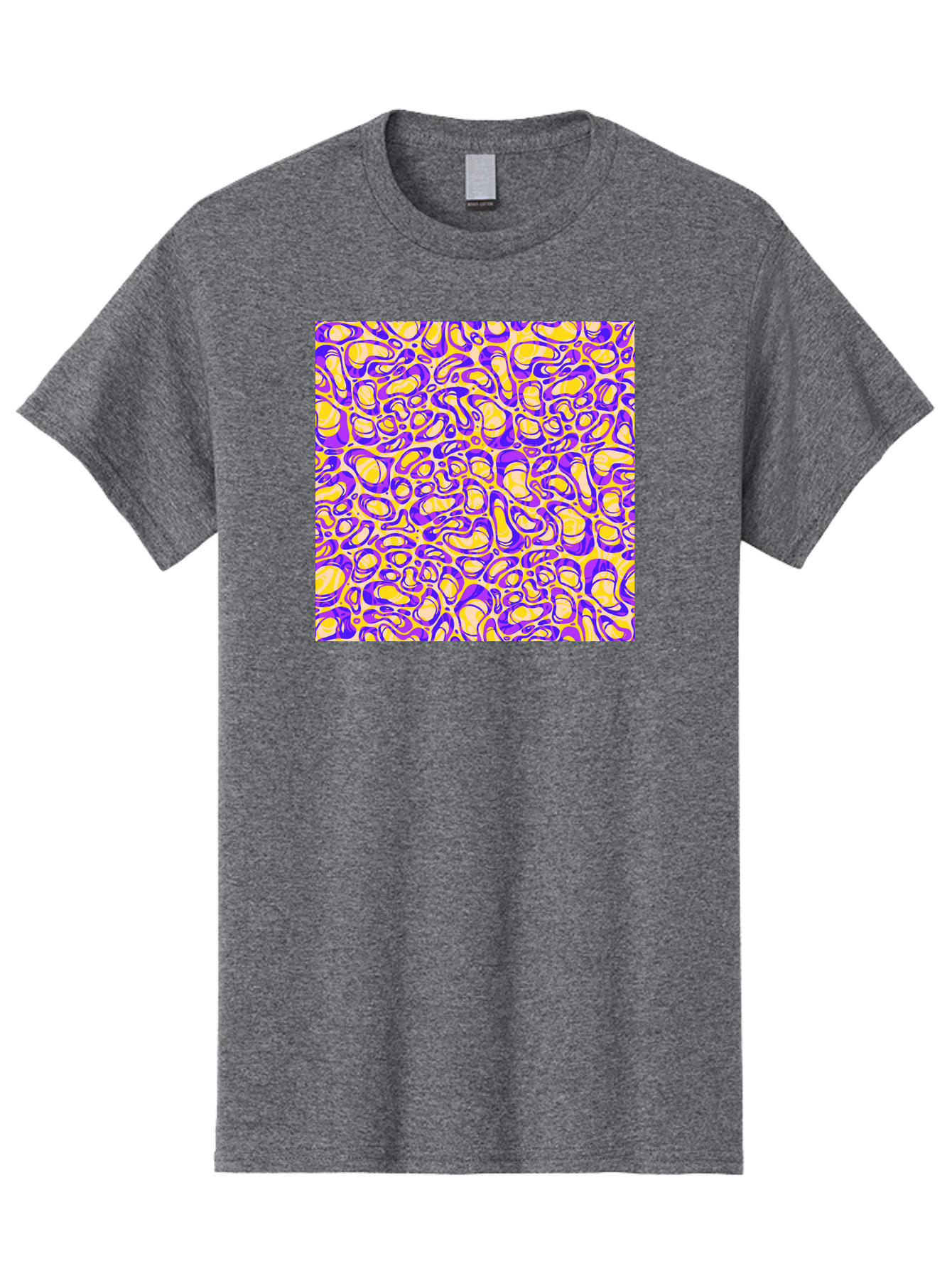 Purple-And-Yellow-Swirl Men'S Graphic Tee, 100% Cotton, Comfortable Casual Summer Wear, Machine Washable, Amethyst And Lemon Swirly Pattern, Abstract Design, Vibrant Purple, Yellow Shapes, Organic Texture, Mesmerizing Visual Effect, Aac418 17