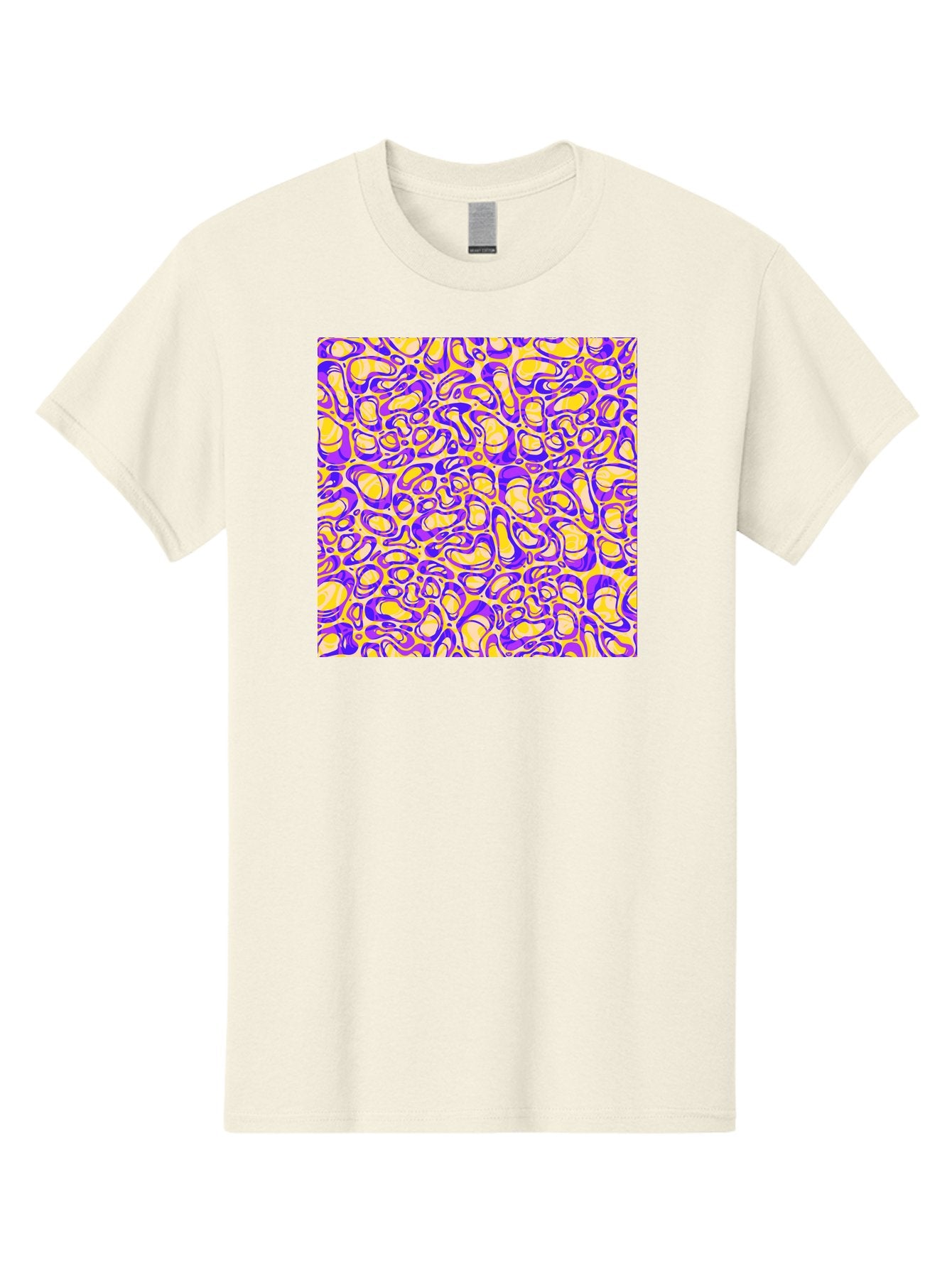 Purple-And-Yellow-Swirl Men'S Graphic Tee, 100% Cotton, Comfortable Casual Summer Wear, Machine Washable, Amethyst And Lemon Swirly Pattern, Abstract Design, Vibrant Purple, Yellow Shapes, Organic Texture, Mesmerizing Visual Effect, Aac418 13