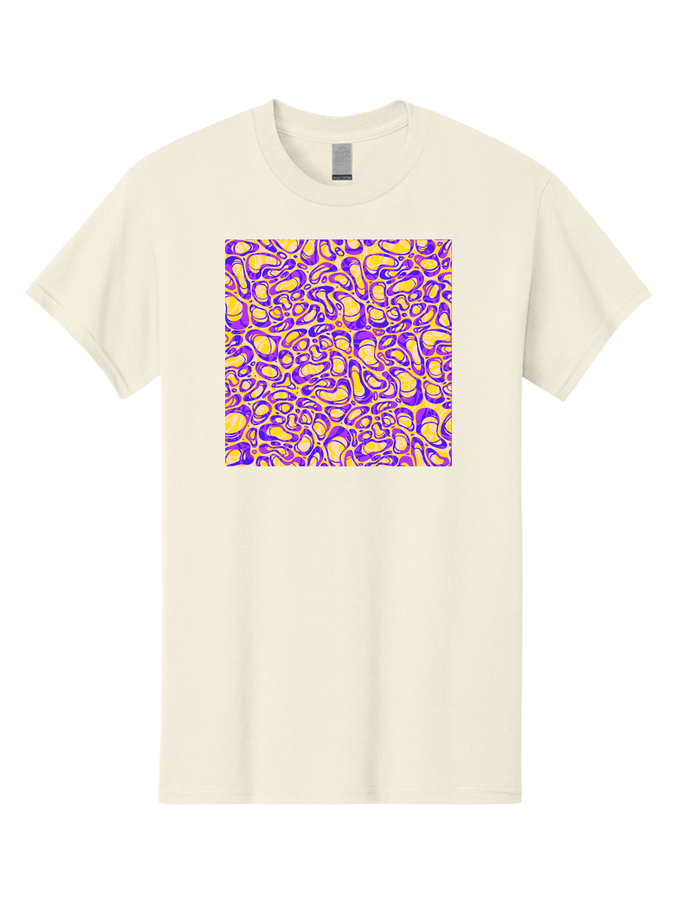 Purple-And-Yellow-Swirl Men'S Graphic Tee, 100% Cotton, Comfortable Casual Summer Wear, Machine Washable, Amethyst And Lemon Swirly Pattern, Abstract Design, Vibrant Purple, Yellow Shapes, Organic Texture, Mesmerizing Visual Effect, Aac418 29