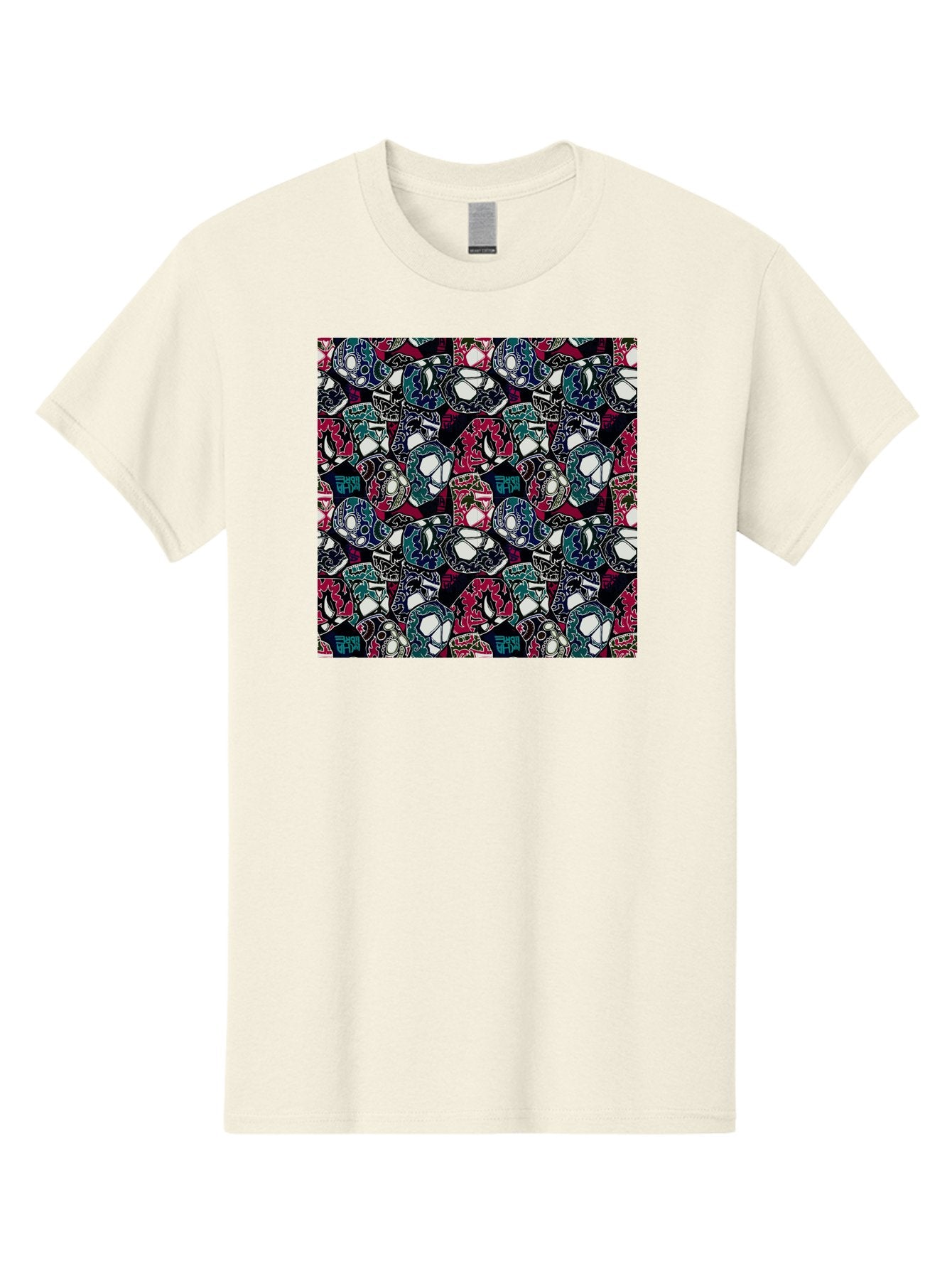 Sugar-Skull-Pattern Men'S Graphic Tee, 100% Cotton, Comfortable Casual Summer Wear, Machine Washable, Sugar Skulls, Colorful Skulls, Day Of The Dead, Mexican Culture, Ornate Designs, Floral Patterns, Vibrant Colors, Festive Atmosphere, Aac422 6