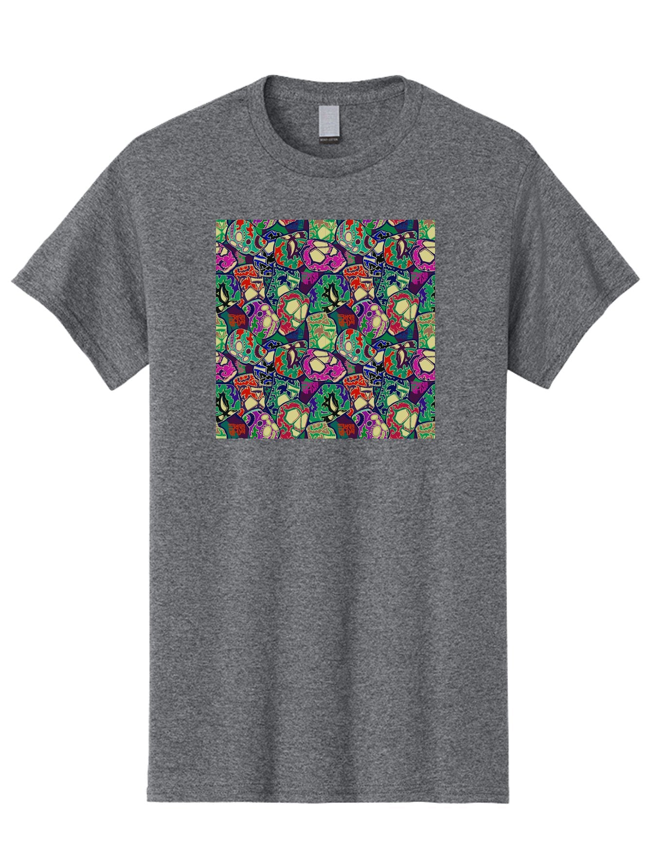 Sugar-Skulls Men'S Graphic Tee, 100% Cotton, Comfortable Casual Summer Wear, Machine Washable, Sugar Skulls, Colorful Designs, Vibrant Patterns, Dia De Los Muertos, Festive Atmosphere, Artistic Expression, Cultural Heritage, Intricate Details, Aac423 12