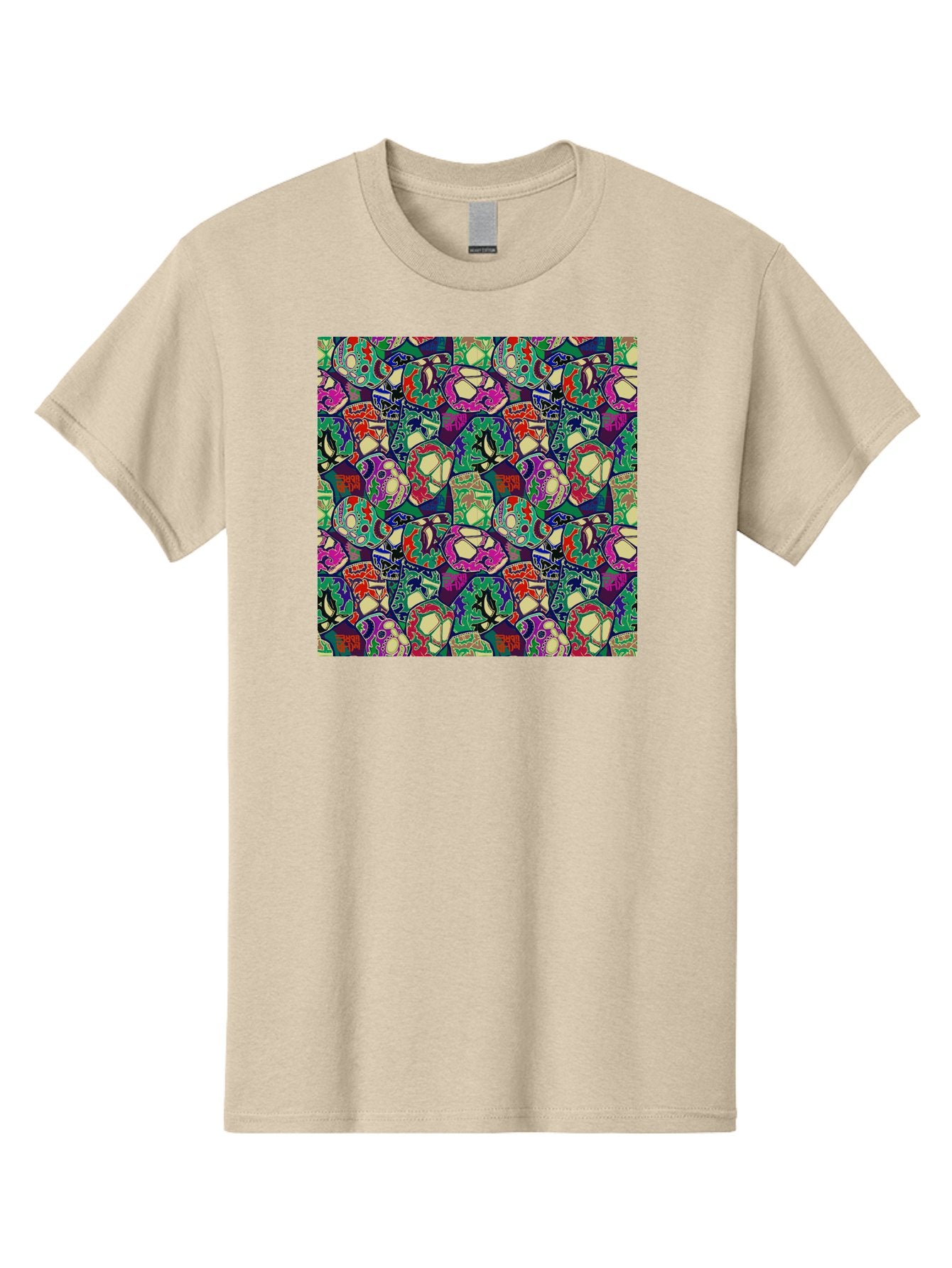 Sugar-Skulls Men'S Graphic Tee, 100% Cotton, Comfortable Casual Summer Wear, Machine Washable, Sugar Skulls, Colorful Designs, Vibrant Patterns, Dia De Los Muertos, Festive Atmosphere, Artistic Expression, Cultural Heritage, Intricate Details, Aac423 10