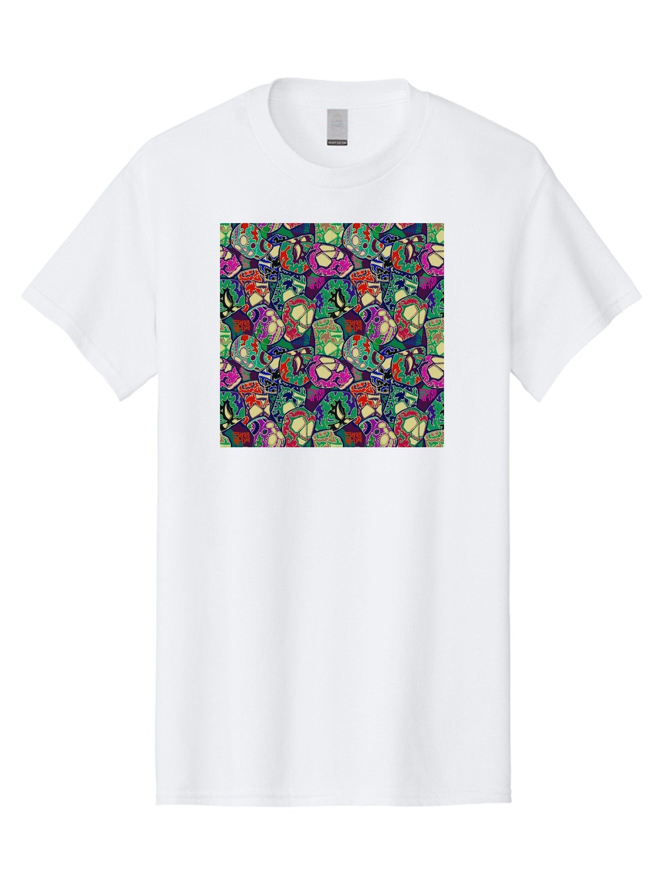 Sugar-Skulls Men'S Graphic Tee, 100% Cotton, Comfortable Casual Summer Wear, Machine Washable, Sugar Skulls, Colorful Designs, Vibrant Patterns, Dia De Los Muertos, Festive Atmosphere, Artistic Expression, Cultural Heritage, Intricate Details, Aac423 5