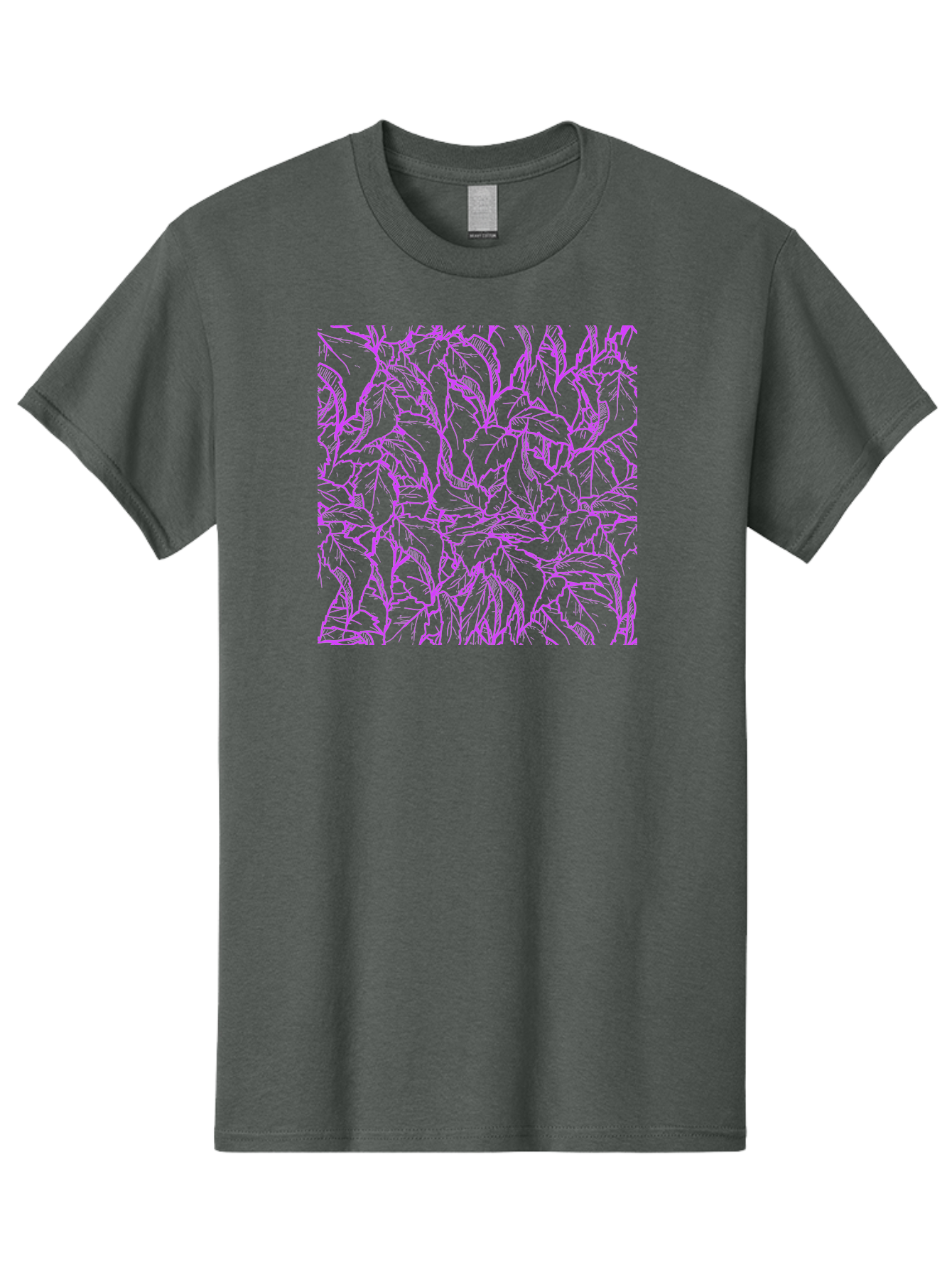 Tropical-Foliage Men'S Graphic Tee, 100% Cotton, Comfortable Casual Summer Wear, Machine Washable, Tropical Leaves, Leaf Pattern, Neon Pink, Cyan Background, Abstract Design, Botanical Art, Vibrant Colors, Summer Feel, Exotic Plants, Aac427 7