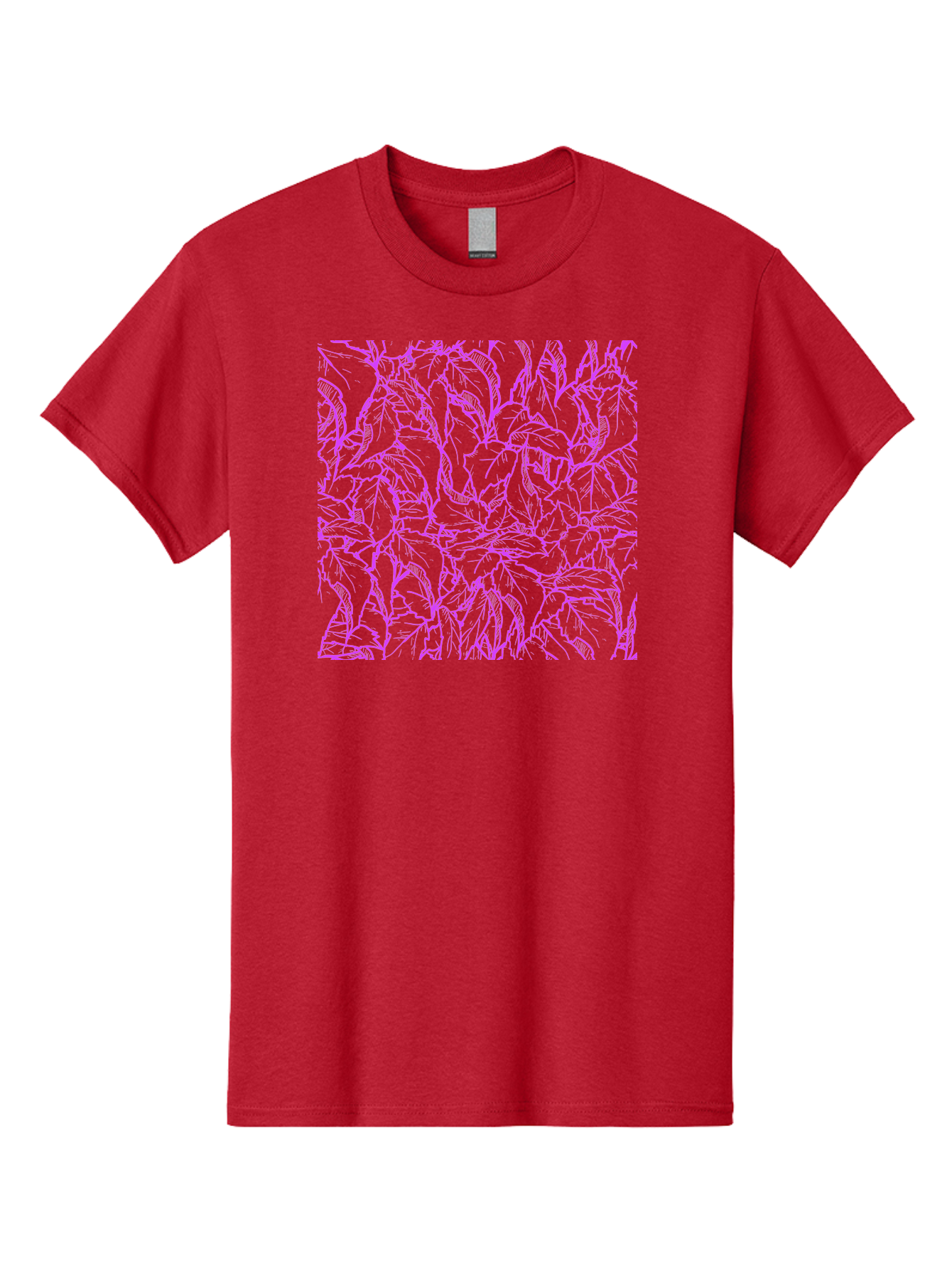 Tropical-Foliage Men'S Graphic Tee, 100% Cotton, Comfortable Casual Summer Wear, Machine Washable, Tropical Leaves, Leaf Pattern, Neon Pink, Cyan Background, Abstract Design, Botanical Art, Vibrant Colors, Summer Feel, Exotic Plants, Aac427 11
