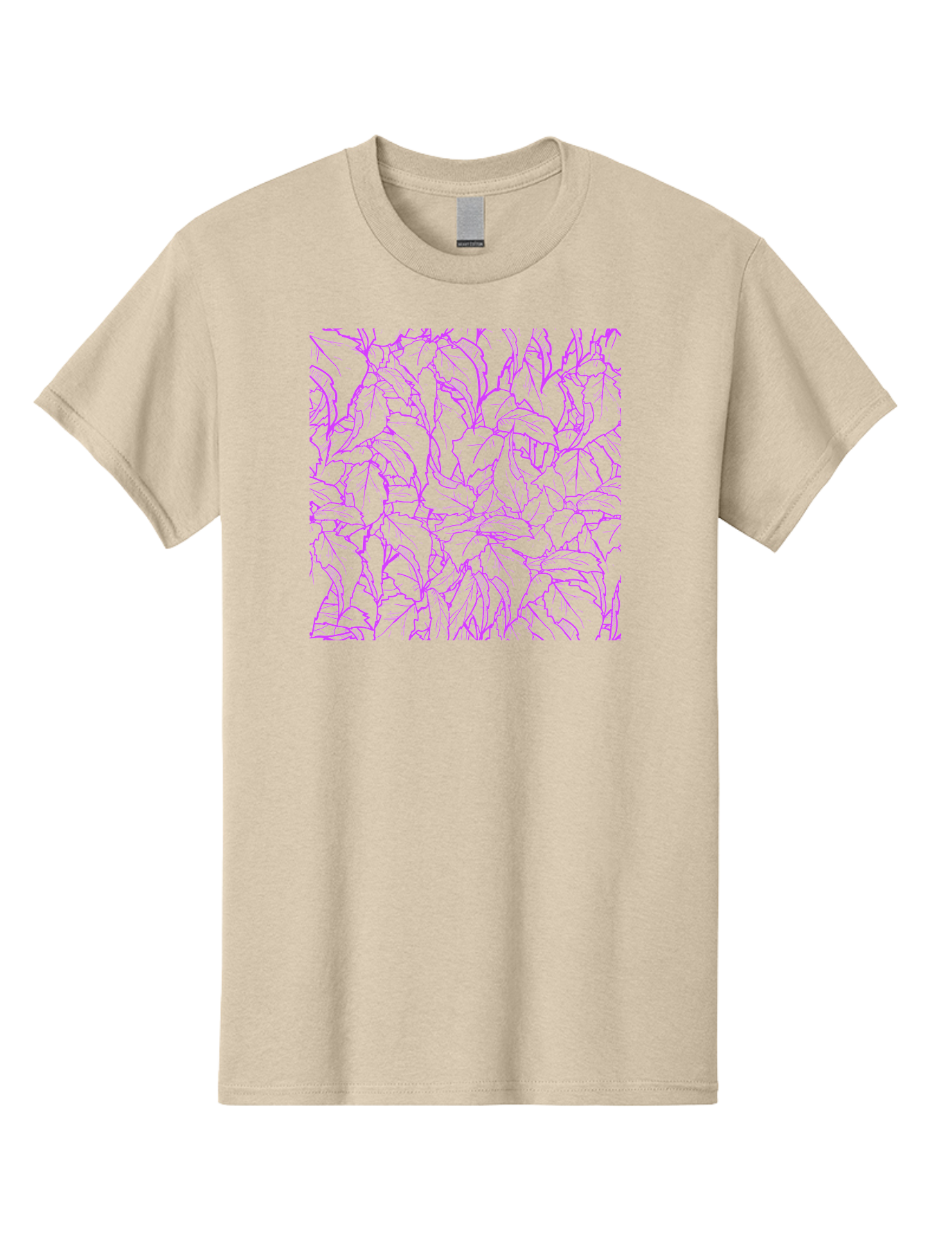 Tropical-Foliage Men'S Graphic Tee, 100% Cotton, Comfortable Casual Summer Wear, Machine Washable, Tropical Leaves, Leaf Pattern, Neon Pink, Cyan Background, Abstract Design, Botanical Art, Vibrant Colors, Summer Feel, Exotic Plants, Aac427 23