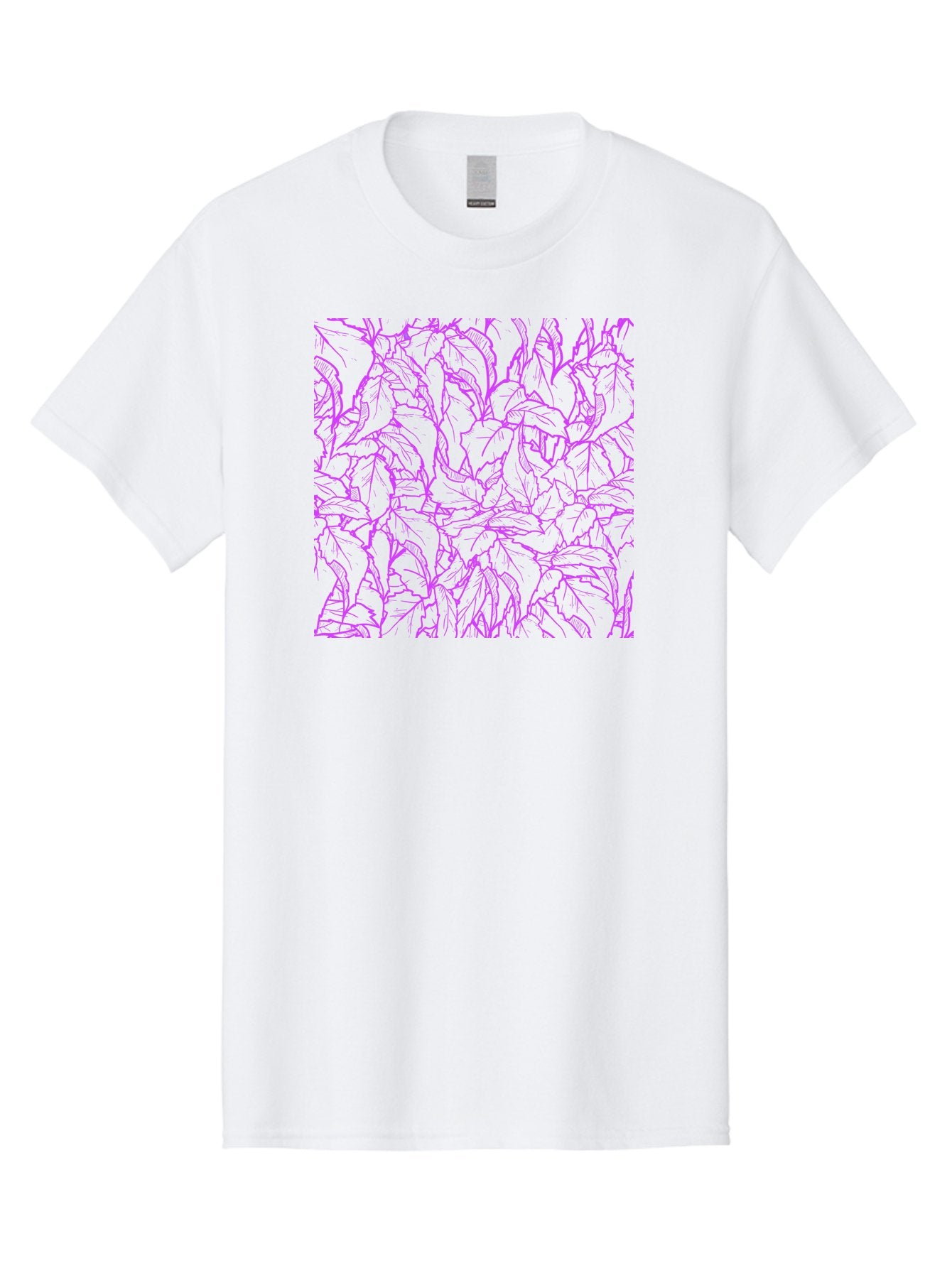 Tropical-Foliage Men'S Graphic Tee, 100% Cotton, Comfortable Casual Summer Wear, Machine Washable, Tropical Leaves, Leaf Pattern, Neon Pink, Cyan Background, Abstract Design, Botanical Art, Vibrant Colors, Summer Feel, Exotic Plants, Aac427