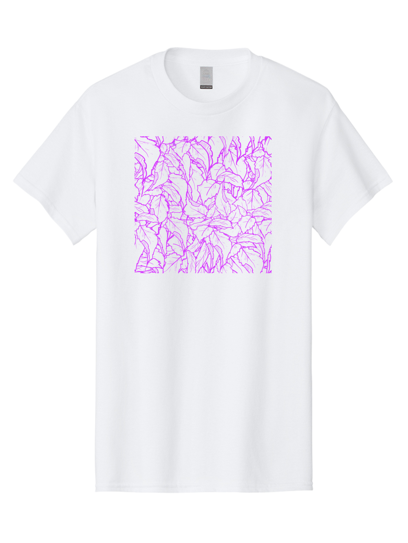 Tropical-Foliage Men'S Graphic Tee, 100% Cotton, Comfortable Casual Summer Wear, Machine Washable, Tropical Leaves, Leaf Pattern, Neon Pink, Cyan Background, Abstract Design, Botanical Art, Vibrant Colors, Summer Feel, Exotic Plants, Aac427 21
