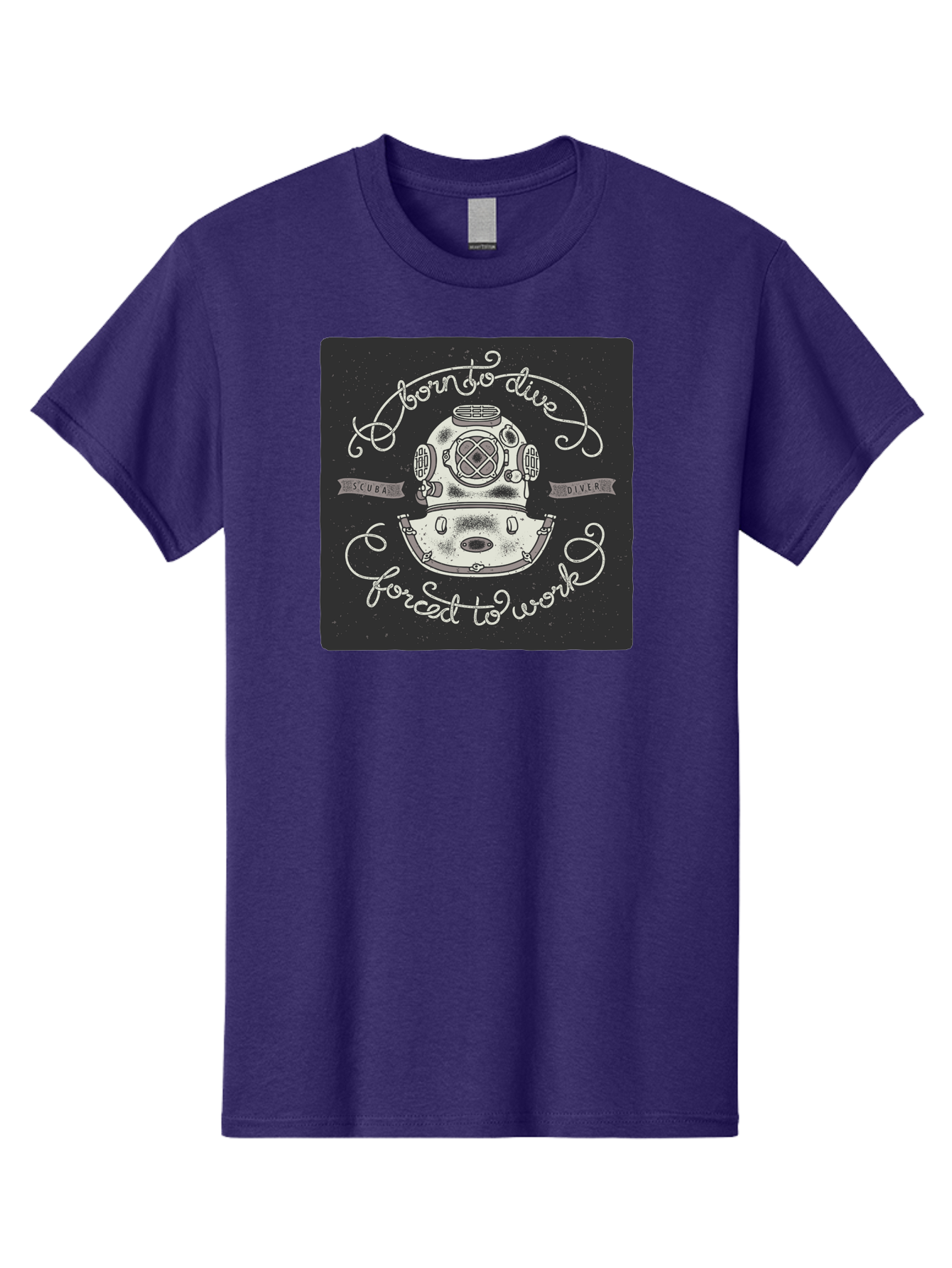 Born-To-Dive-3 Men'S Graphic Tee, 100% Cotton, Comfortable Casual Summer Wear, Machine Washable, Scuba Diver, Diving Helmet, Underwater Exploration, Ocean Adventure, Vintage Diving Gear, Motivational Quote, Typography Art, Nautical Theme, Aac432 29