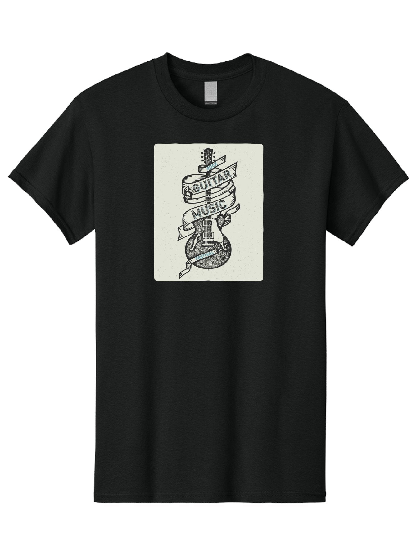 Guitar-Music-Festival Men'S Graphic Tee, 100% Cotton, Comfortable Casual Summer Wear, Machine Washable, Guitar Music Festival, Electric Guitar, Rock Music, Hand-Drawn Illustration, Festival Banner, Music Event, Guitar Art Aac437 13