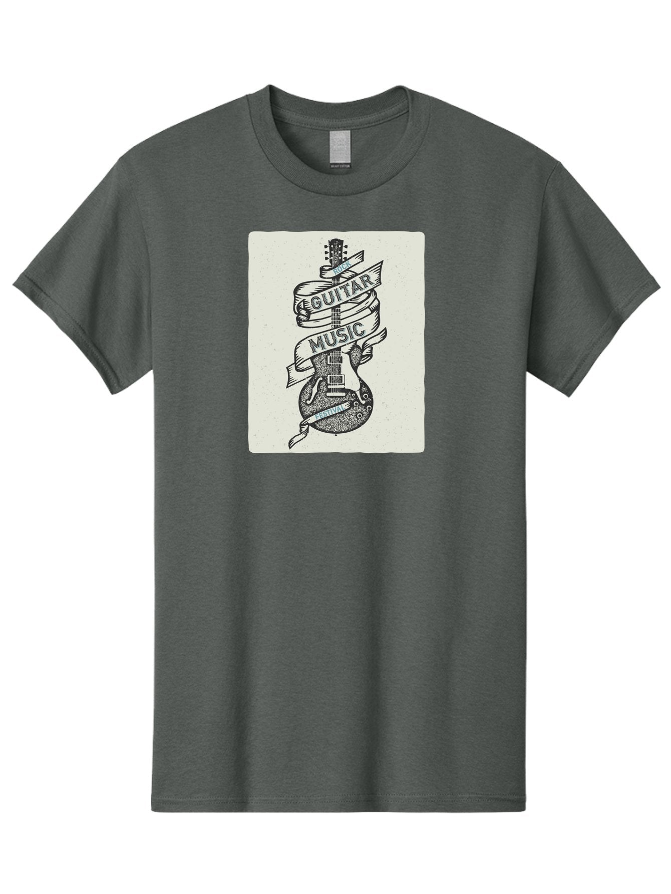 Guitar-Music-Festival Men'S Graphic Tee, 100% Cotton, Comfortable Casual Summer Wear, Machine Washable, Guitar Music Festival, Electric Guitar, Rock Music, Hand-Drawn Illustration, Festival Banner, Music Event, Guitar Art Aac437 12