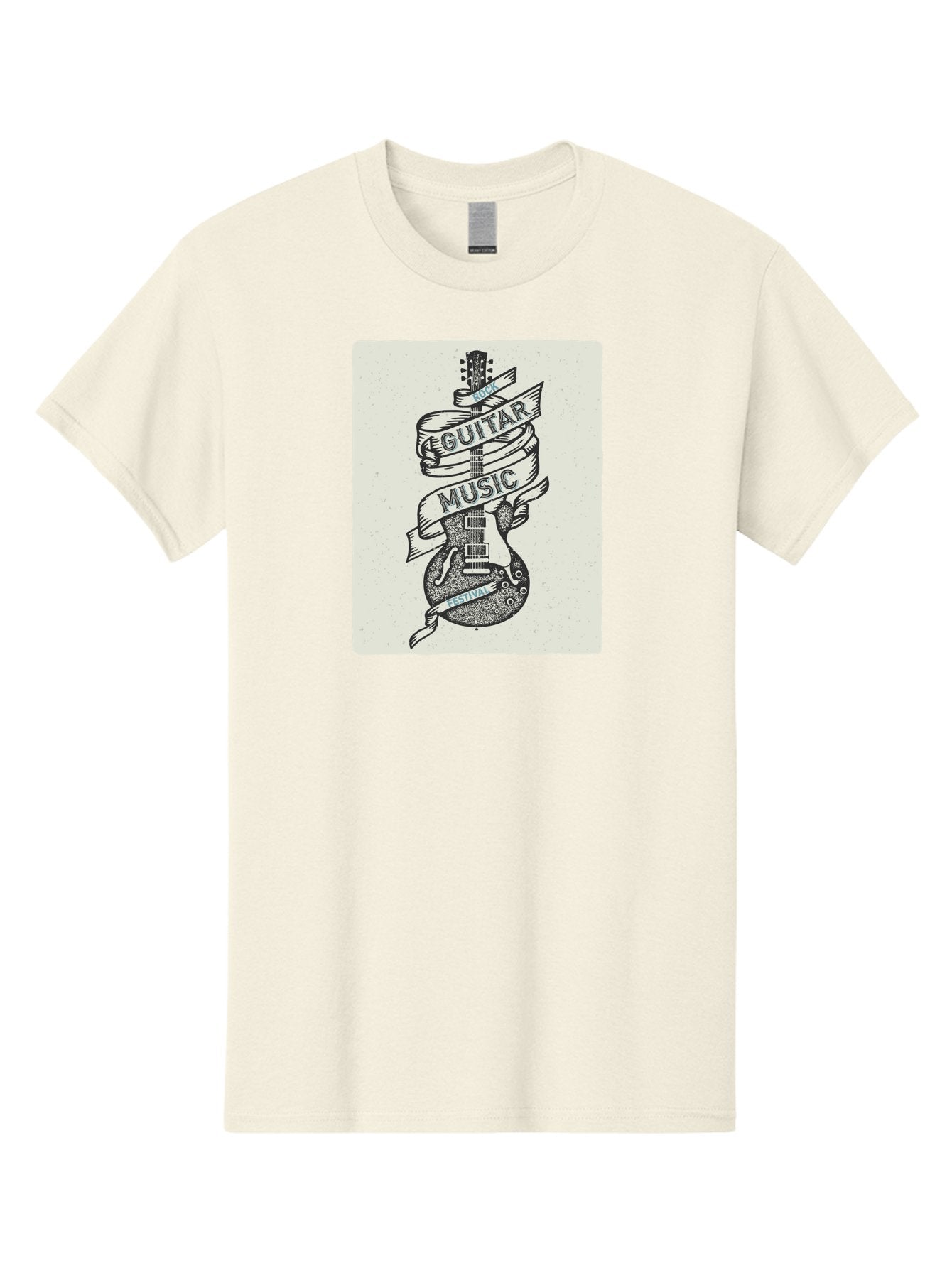 Guitar-Music-Festival Men'S Graphic Tee, 100% Cotton, Comfortable Casual Summer Wear, Machine Washable, Guitar Music Festival, Electric Guitar, Rock Music, Hand-Drawn Illustration, Festival Banner, Music Event, Guitar Art Aac437