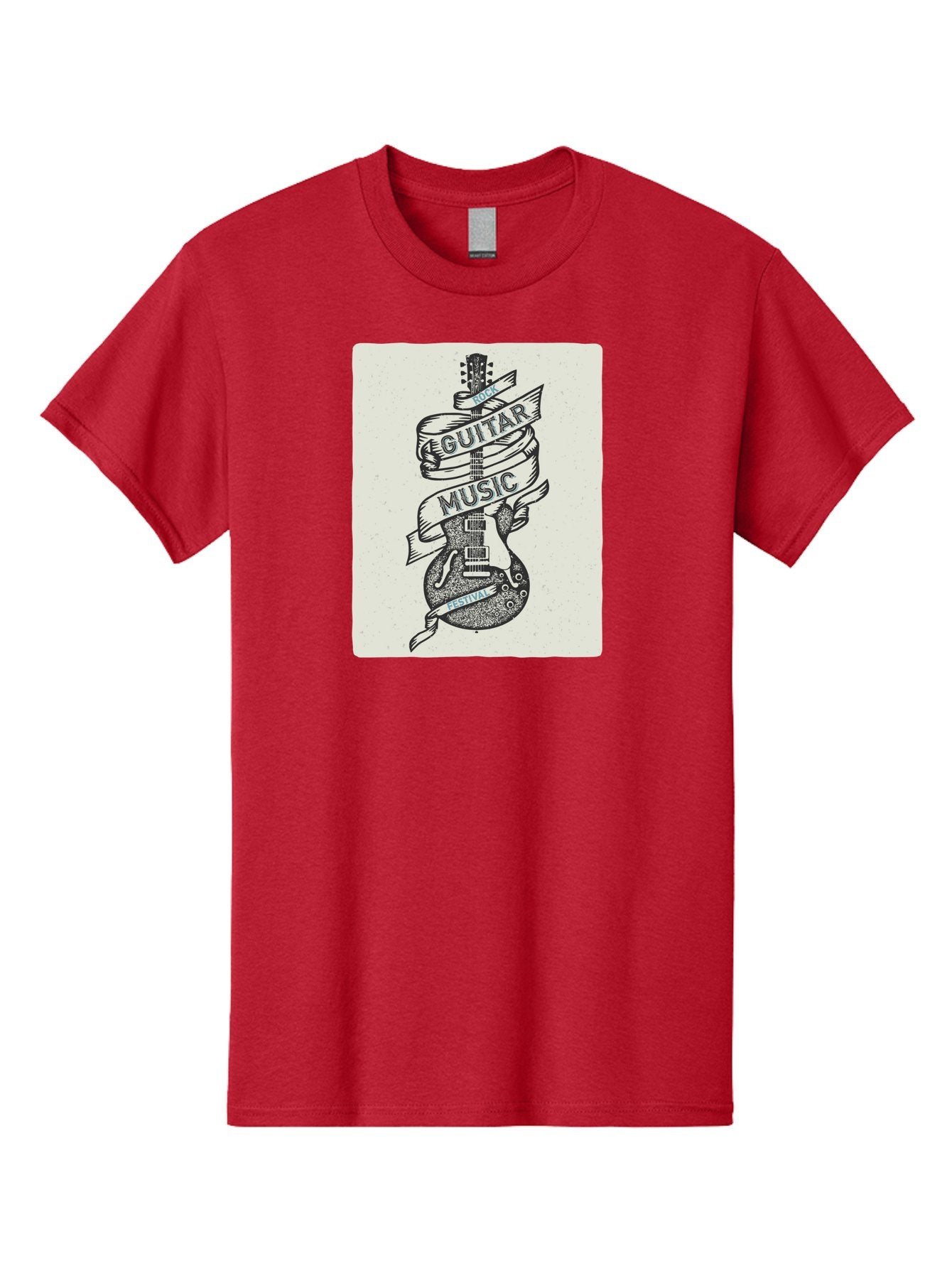 Guitar-Music-Festival Men'S Graphic Tee, 100% Cotton, Comfortable Casual Summer Wear, Machine Washable, Guitar Music Festival, Electric Guitar, Rock Music, Hand-Drawn Illustration, Festival Banner, Music Event, Guitar Art Aac437 4