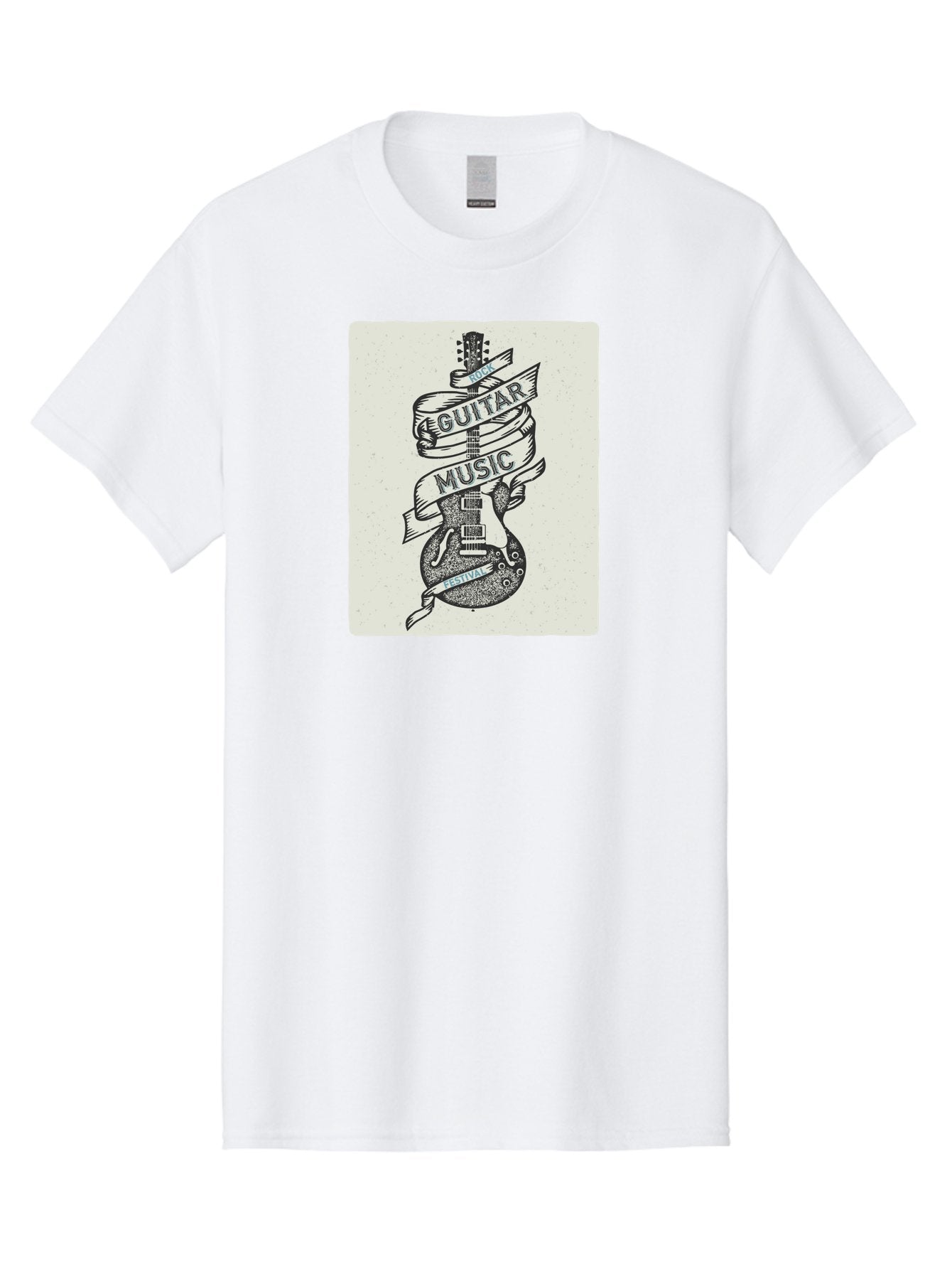 Guitar-Music-Festival Men'S Graphic Tee, 100% Cotton, Comfortable Casual Summer Wear, Machine Washable, Guitar Music Festival, Electric Guitar, Rock Music, Hand-Drawn Illustration, Festival Banner, Music Event, Guitar Art Aac437 11