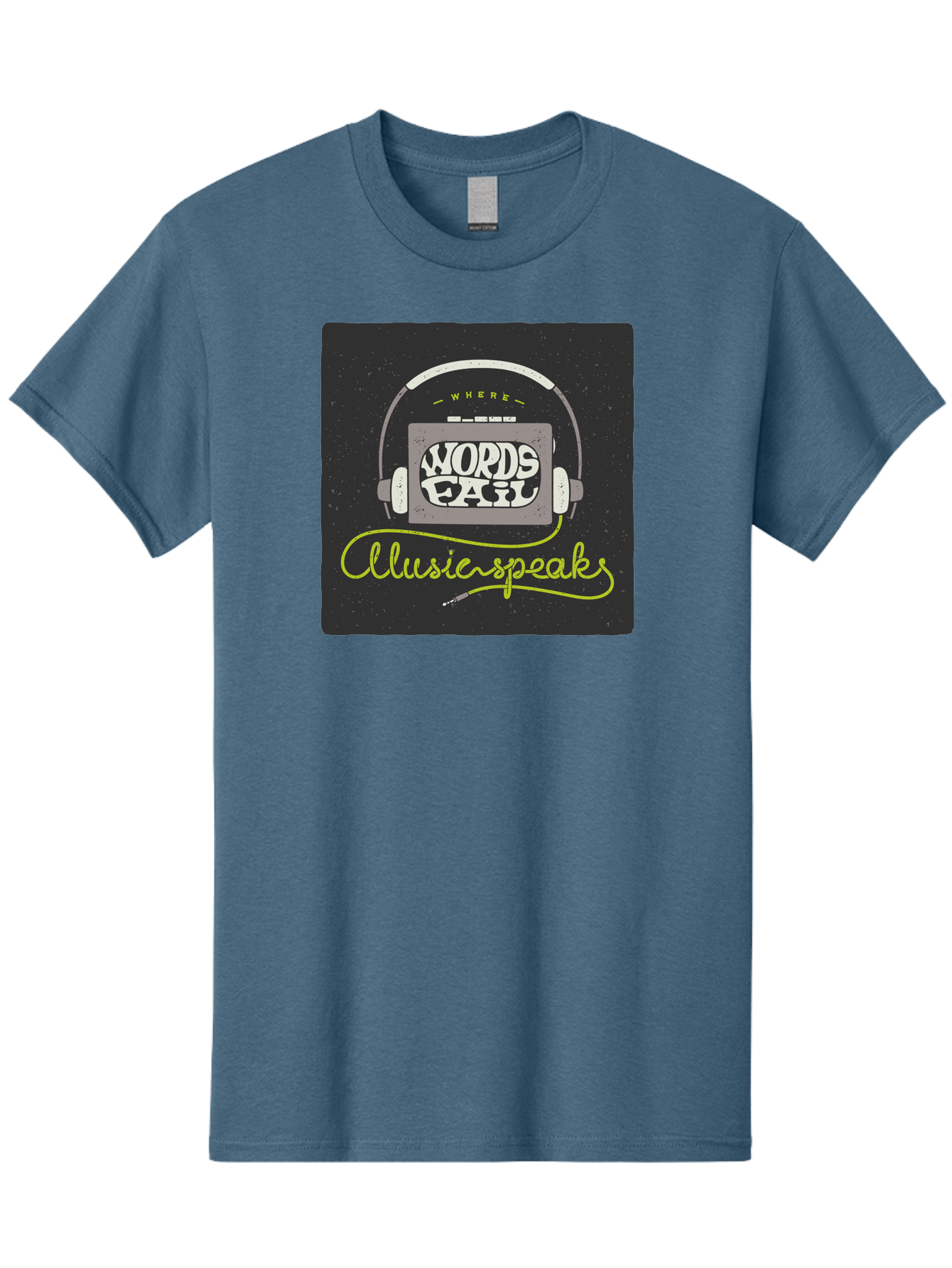 Where-Words-Fail-Music-Speaks Men'S Graphic Tee, 100% Cotton, Comfortable Casual Summer Wear, Machine Washable, Music Inspiration, Emotional Expression, Creative Quotes, Motivational Phrases, Where Words Fail Music Speaks, Aac441 23