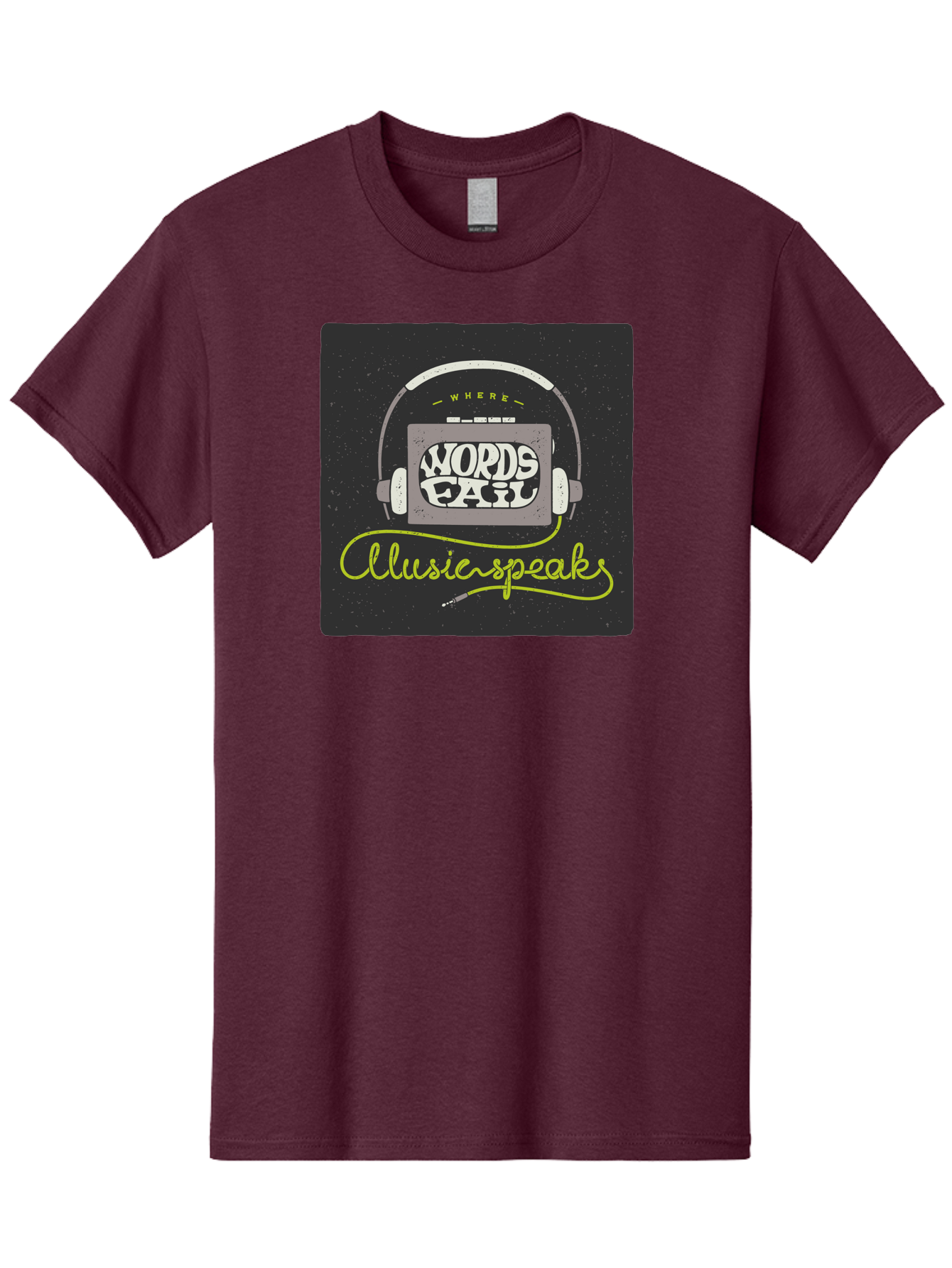 Where-Words-Fail-Music-Speaks Men'S Graphic Tee, 100% Cotton, Comfortable Casual Summer Wear, Machine Washable, Music Inspiration, Emotional Expression, Creative Quotes, Motivational Phrases, Where Words Fail Music Speaks, Aac441 5