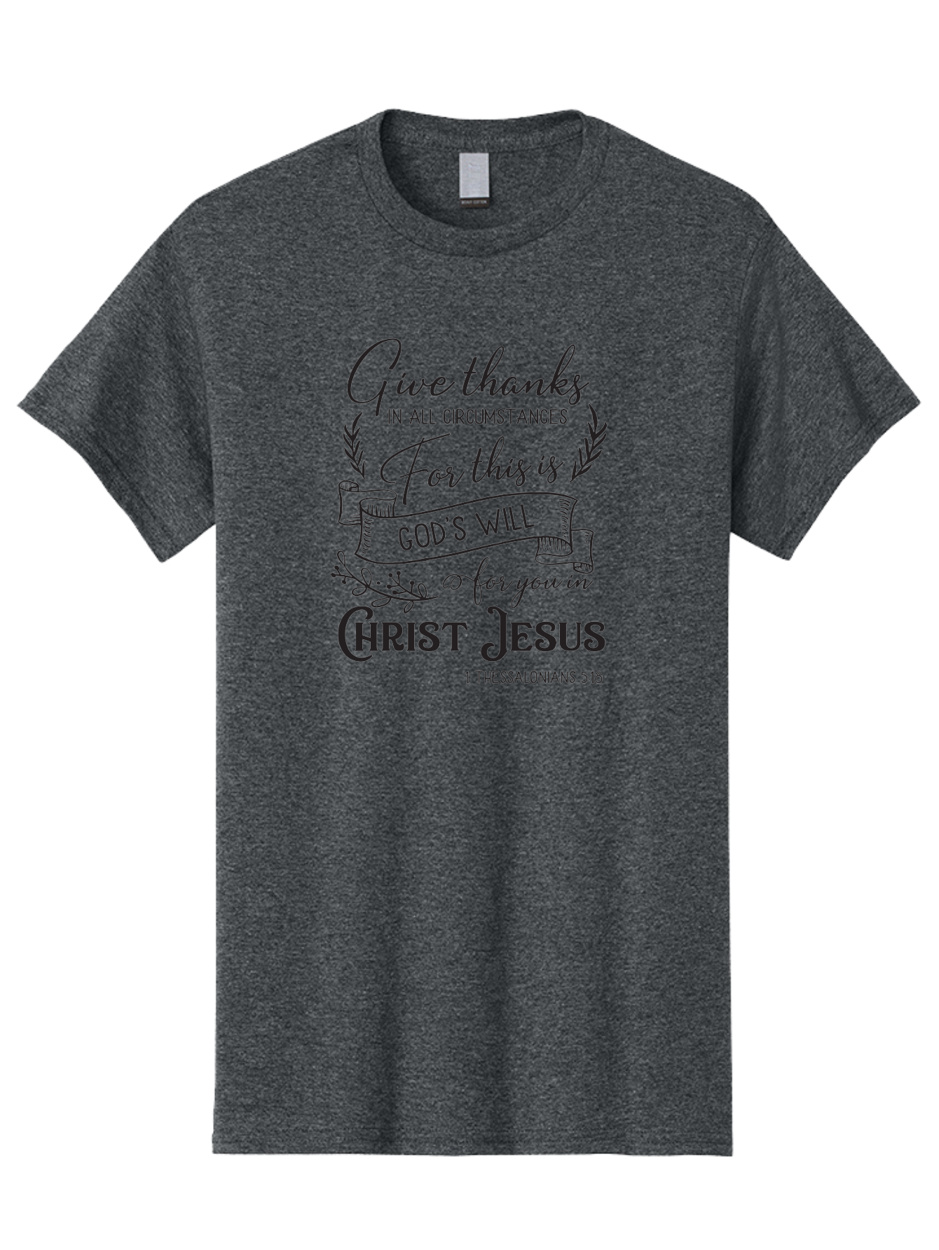 1-Thessalonians-5-18 Men'S Graphic Tee, 100% Cotton, Comfortable Casual Summer Wear, Machine Washable, Give Thanks In All Circumstances, God'S Will For You In Christ Jesus, Inspirational Bible Verse, 1 Thessalonians 5:18, Aac444 3