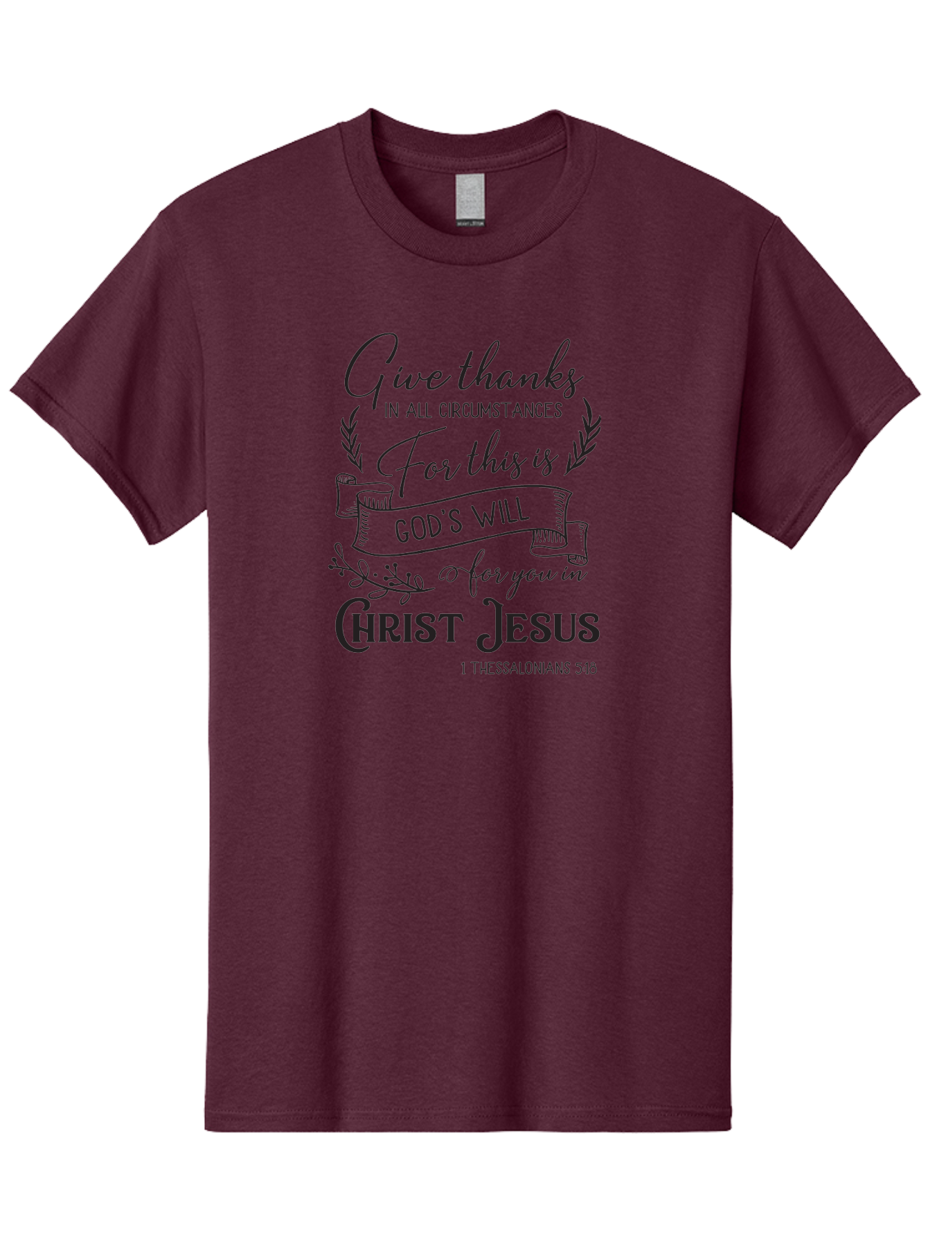 1-Thessalonians-5-18 Men'S Graphic Tee, 100% Cotton, Comfortable Casual Summer Wear, Machine Washable, Give Thanks In All Circumstances, God'S Will For You In Christ Jesus, Inspirational Bible Verse, 1 Thessalonians 5:18, Aac444 29