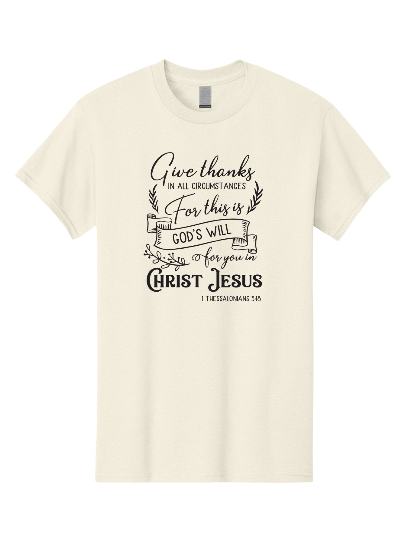 1-Thessalonians-5-18 Men'S Graphic Tee, 100% Cotton, Comfortable Casual Summer Wear, Machine Washable, Give Thanks In All Circumstances, God'S Will For You In Christ Jesus, Inspirational Bible Verse, 1 Thessalonians 5:18, Aac444 5