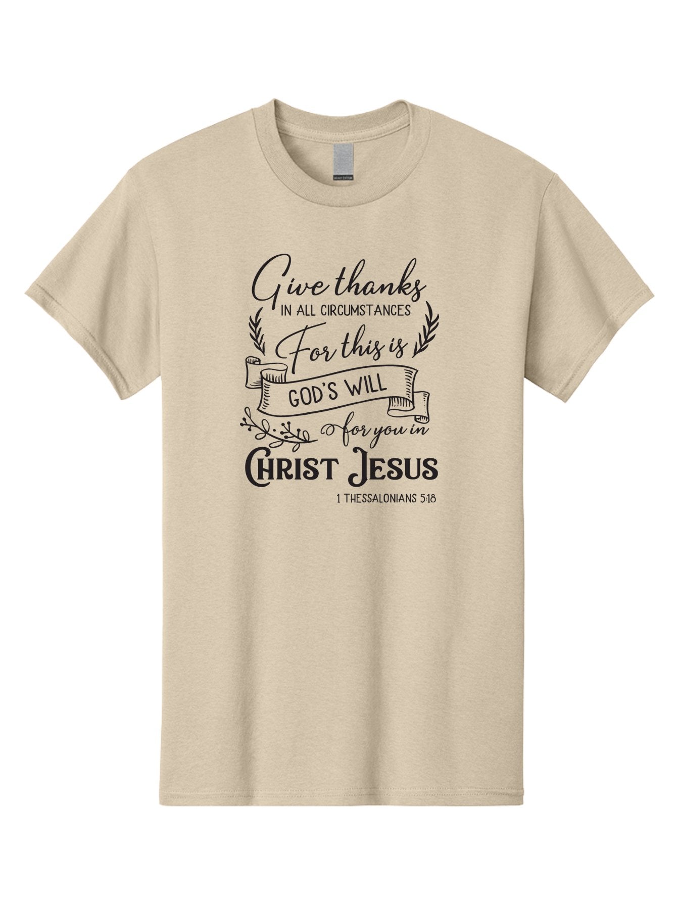 1-Thessalonians-5-18 Men'S Graphic Tee, 100% Cotton, Comfortable Casual Summer Wear, Machine Washable, Give Thanks In All Circumstances, God'S Will For You In Christ Jesus, Inspirational Bible Verse, 1 Thessalonians 5:18, Aac444 12