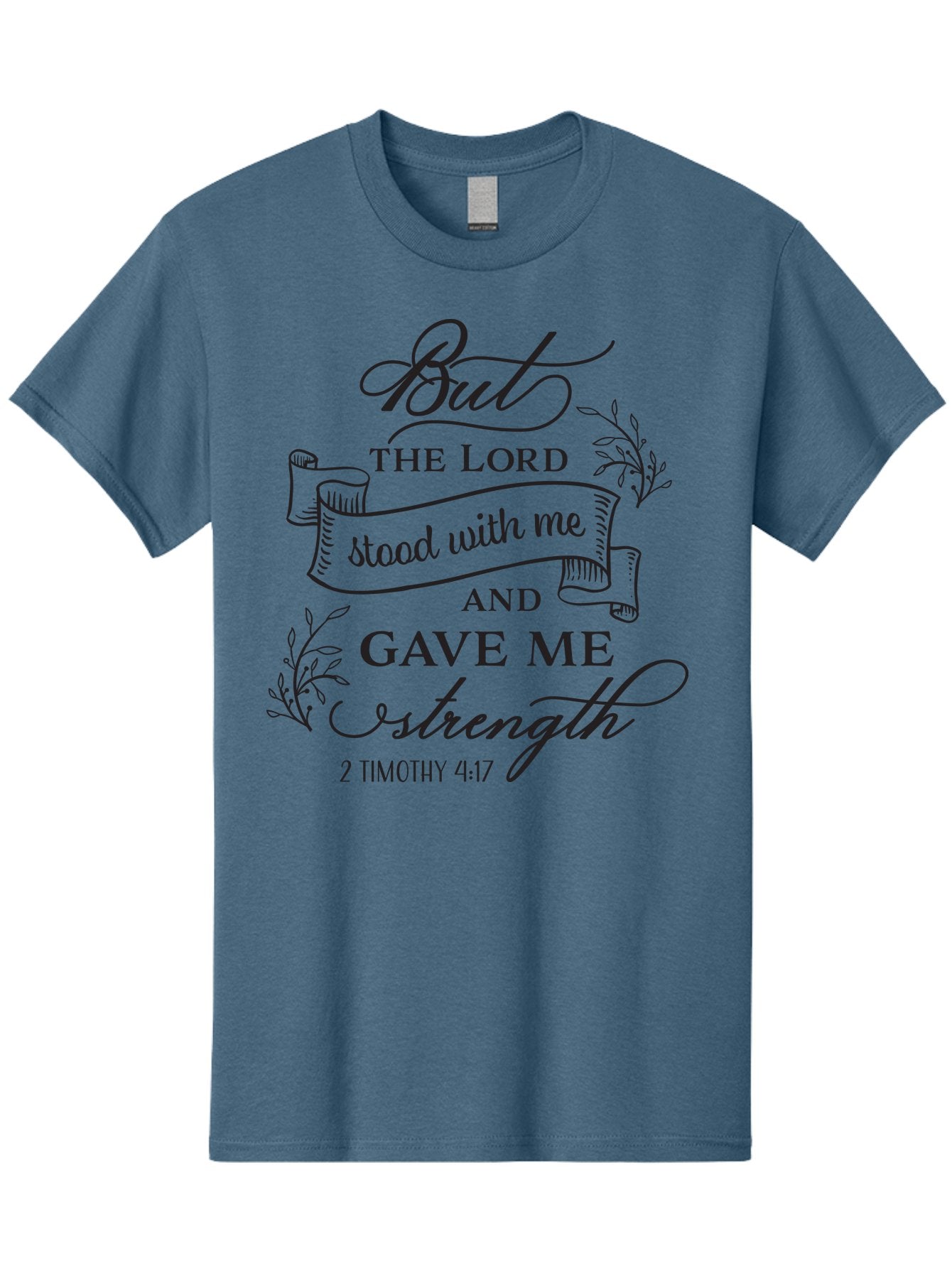 2-Timothy-4-17 Men'S Graphic Tee, 100% Cotton, Comfortable Casual Summer Wear, Machine Washable, Inspirational Quote, Bible Verse, 2 Timothy 4:17, Faith, Motivation, Scripture, Spiritual Guidance, Lord'S Strength, Perseverance Aac445